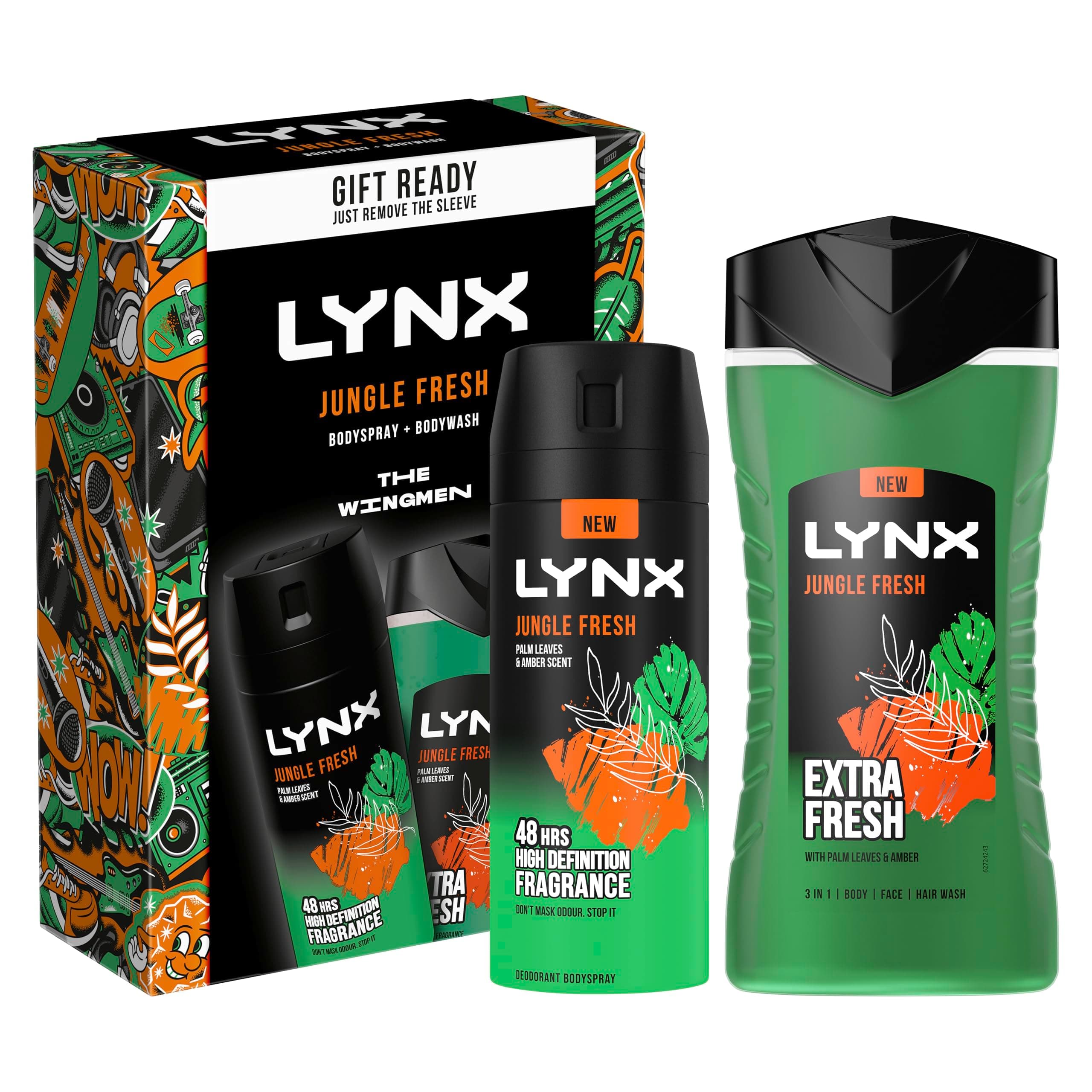 Jungle Fresh The Sidekick Duo Gift Set with Body Wash & Body Spray Deodorant