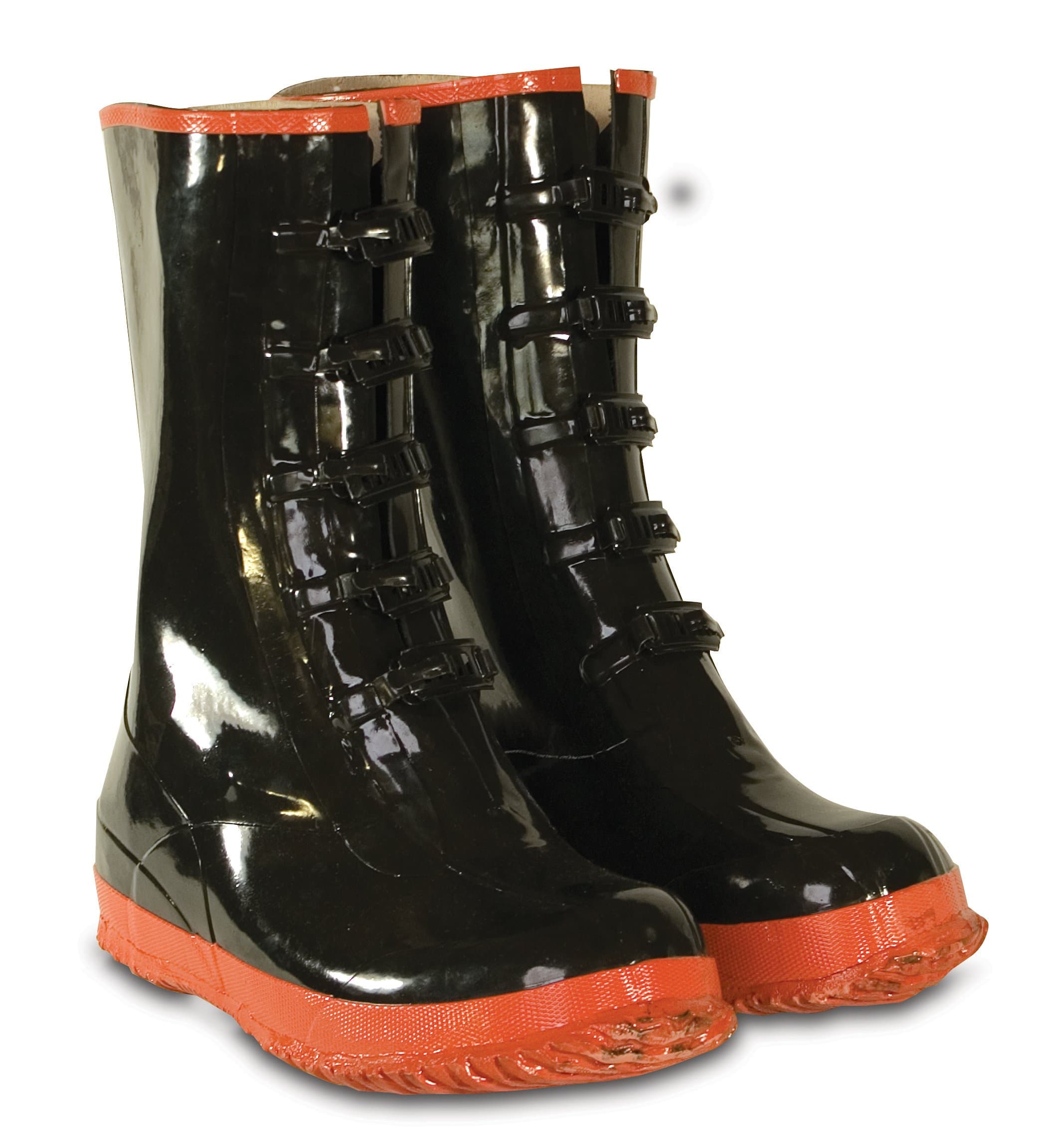 CLC Custom Leathercraft Rain Wear R22013 5 Buckle Black and Red Rubber Boot, Size 13