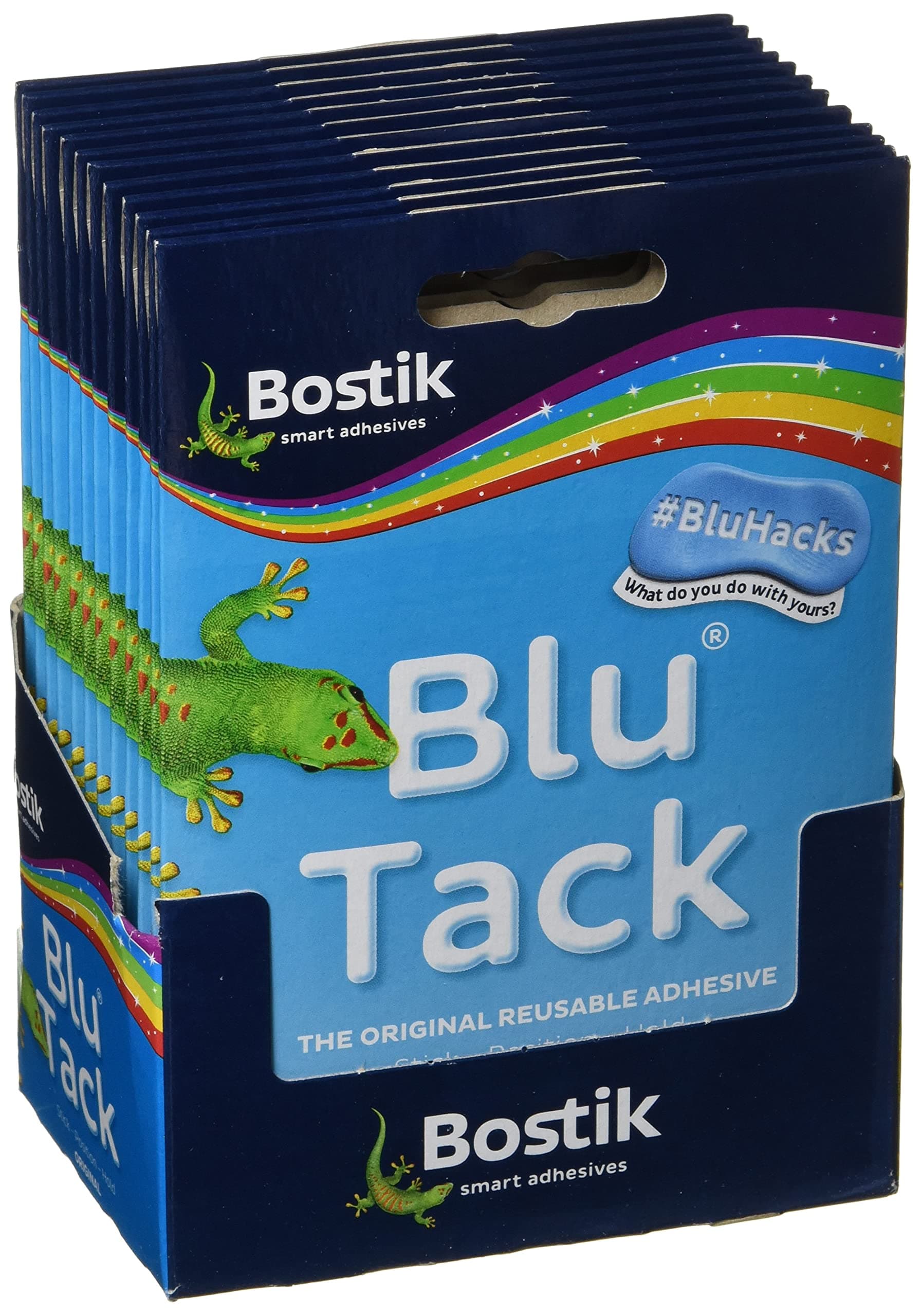 Bostik Blu-tack Mastic Adhesive putty adhesive Non-toxic Handy Pack [Pack of 12], Blue