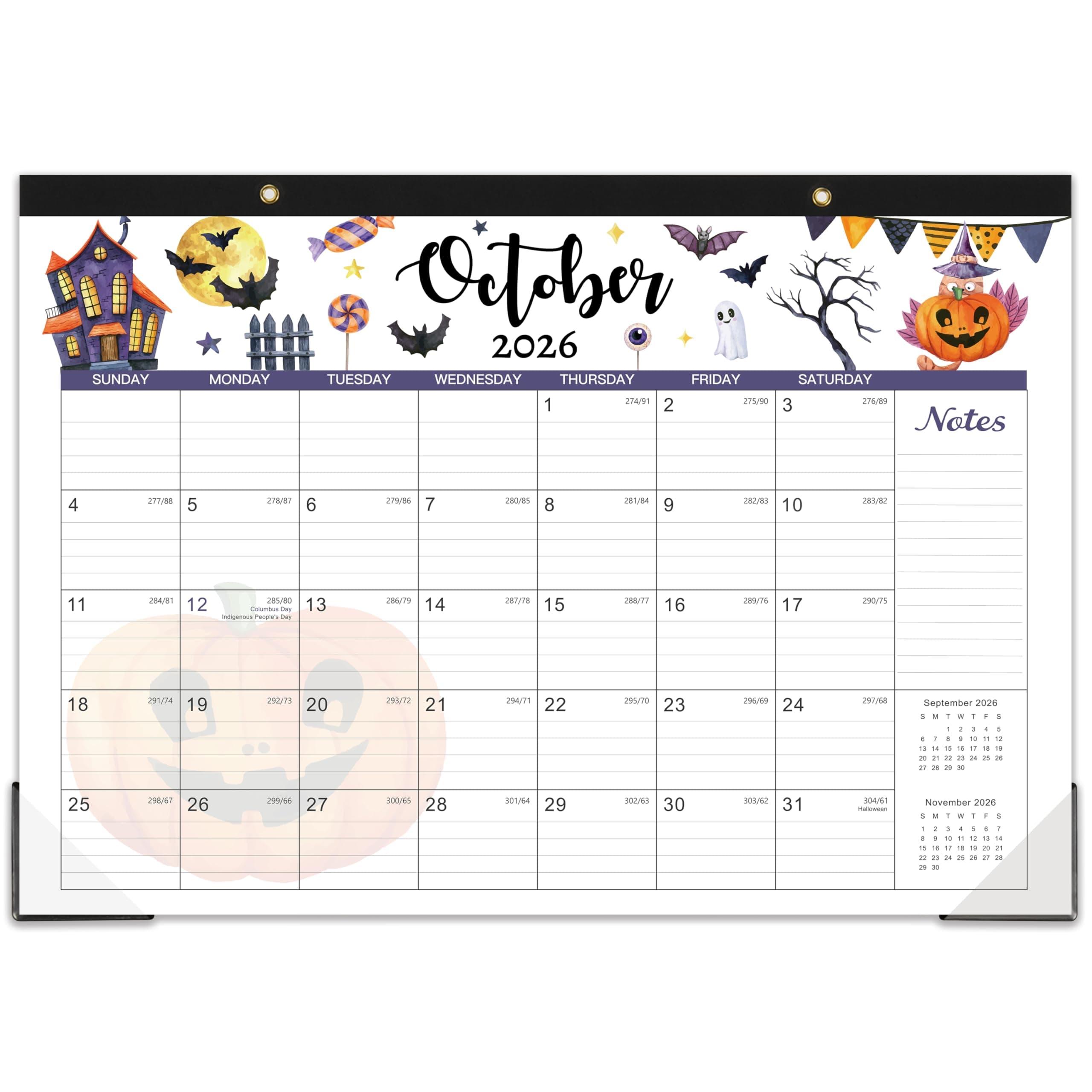 2026 Desk Calendar, 12 Months Desk Calendar 2026, January - December, 17" x 12", with Large Ruled Blocks for Planning
