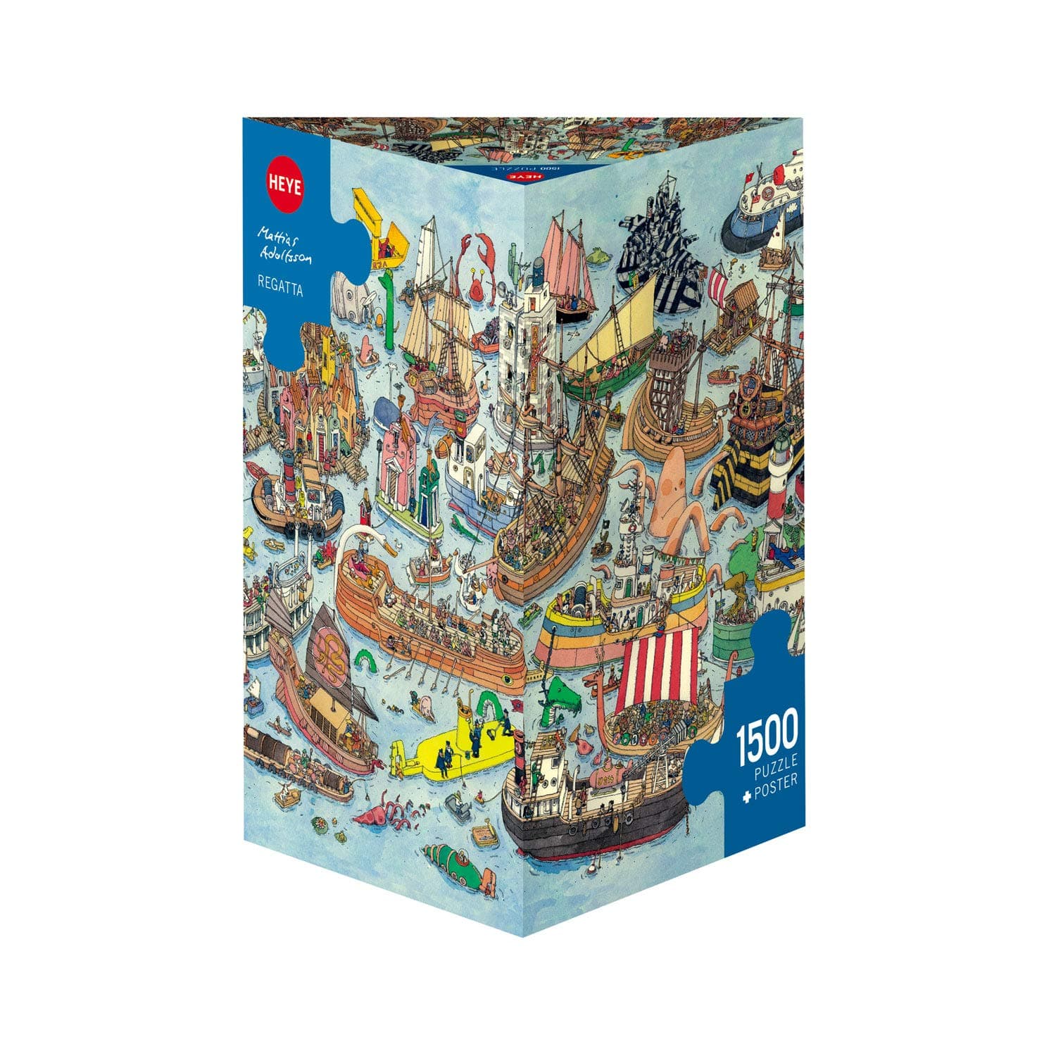 Heye Puzzles - Triangular, 1500 Pc - Regatta, Adolfsson
