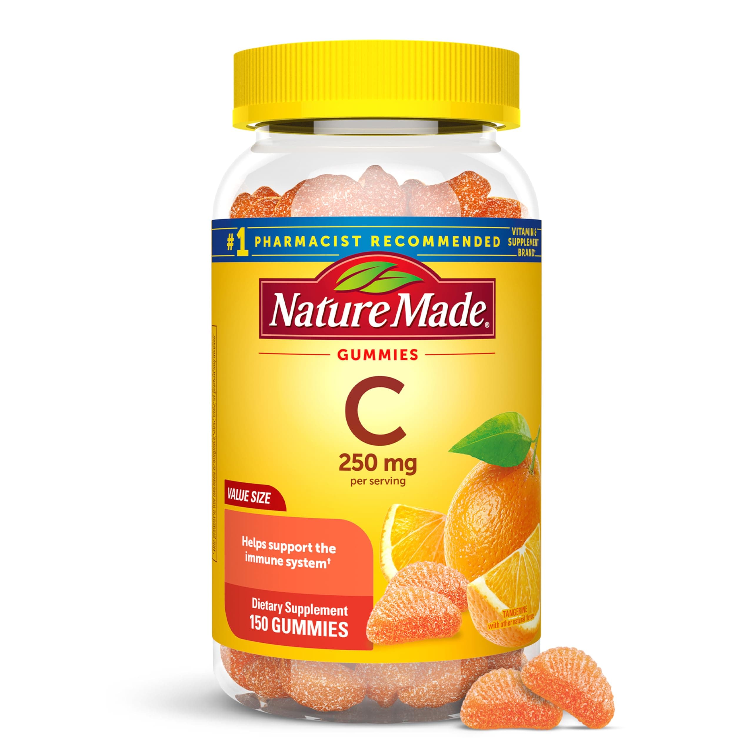 Vitamin C Adult Gummies For Immune System Support Tangerine 150 161710