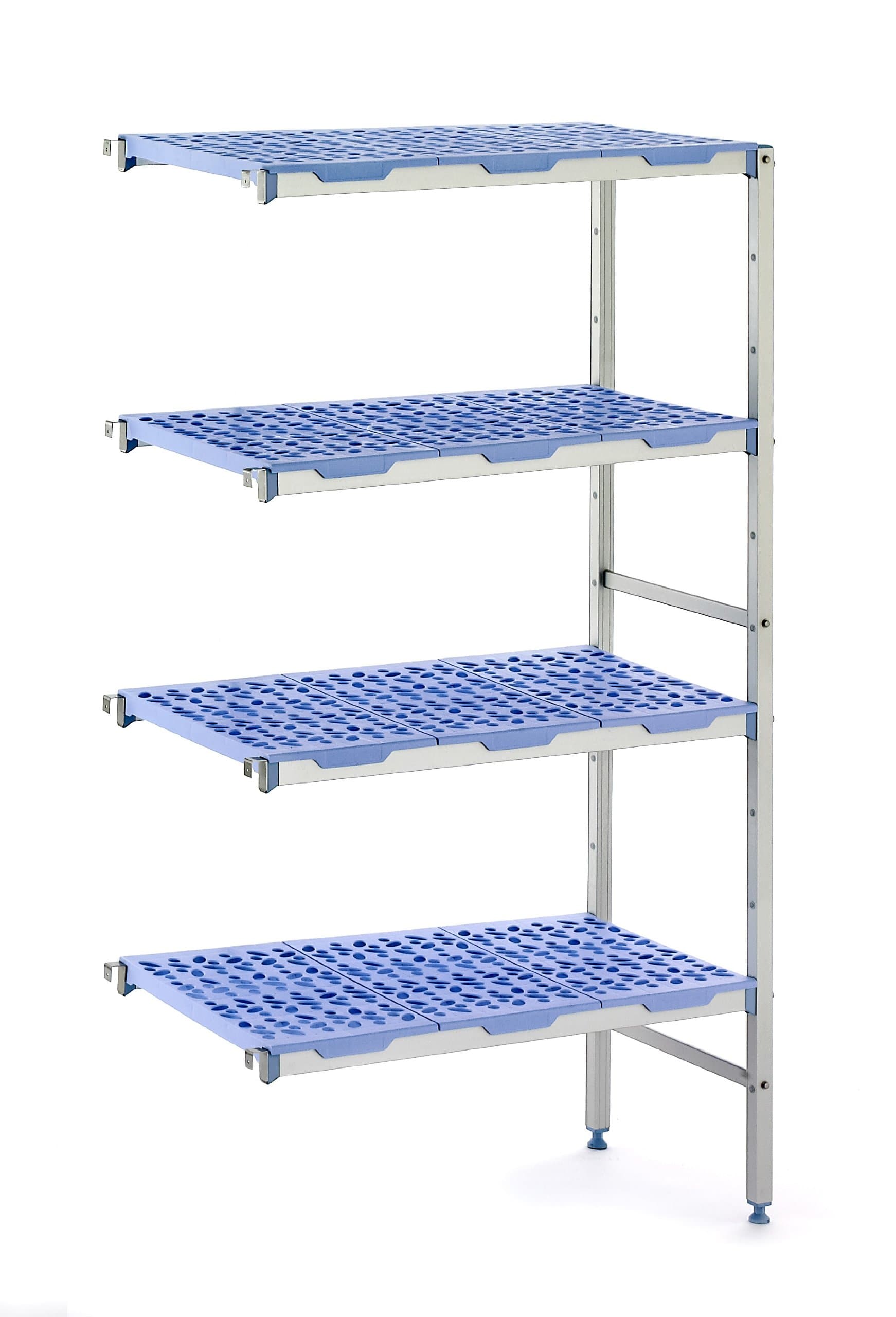 Tournus PCH0951 Commercial Anodized Aluminum Add-on Shelving Unit for Linear or Corner Extension, 22" Width x 69" Height, 38" Length