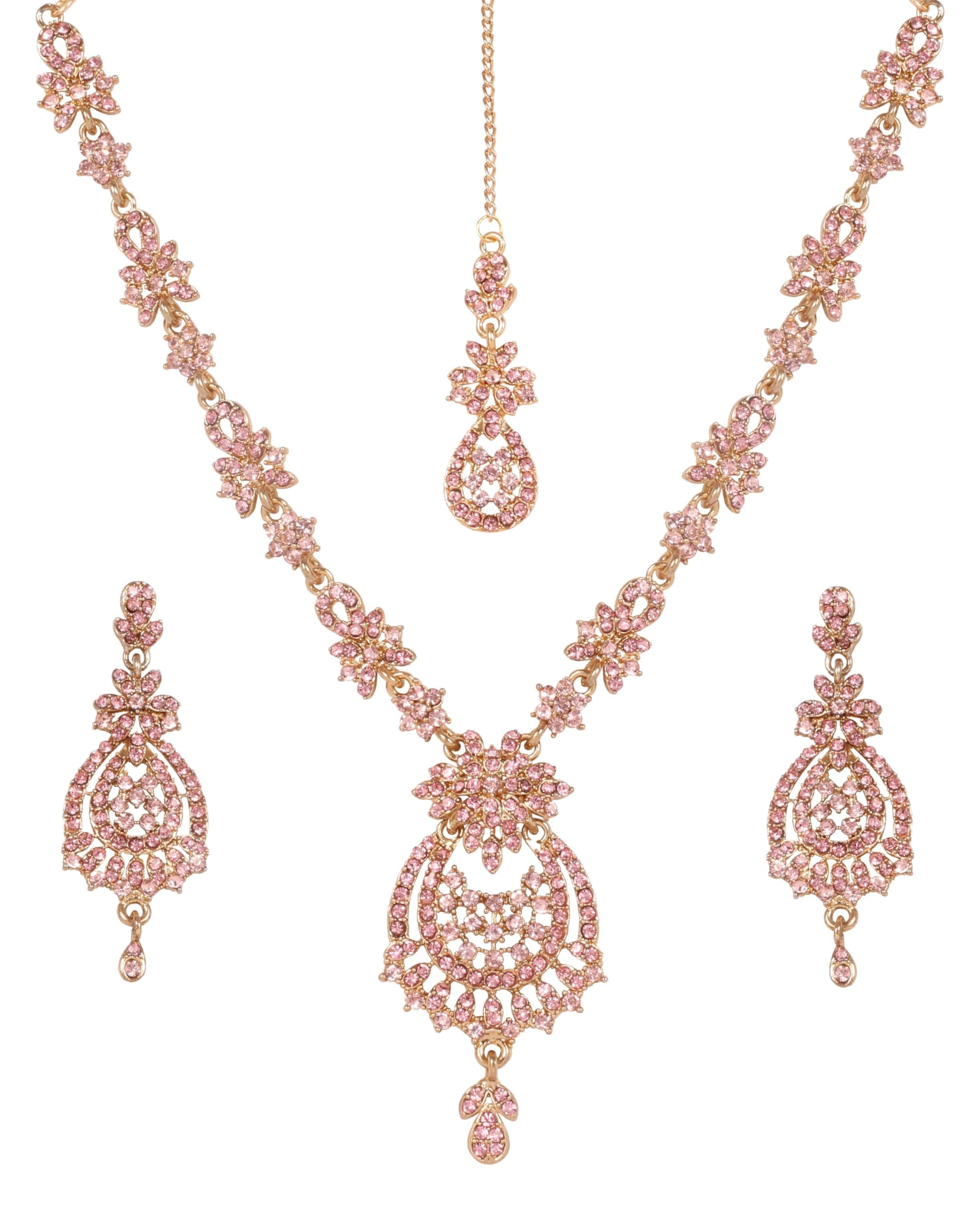 Indian jewelry sets for women maang tikka wedding guest gold necklace bollywood jewellery set pageant elegant prom bride accessories western crystal chunky rhinestone necklaces
