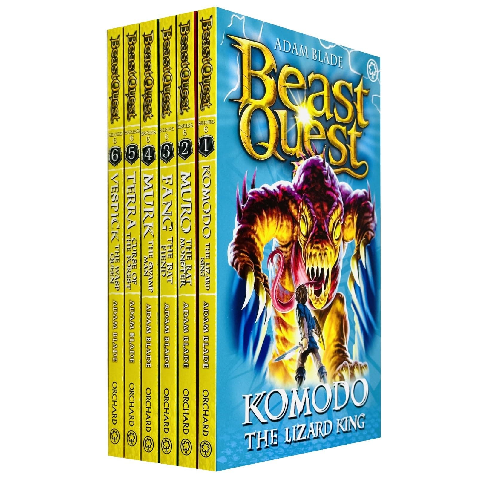 Beast Quest Series 6 Collection - 6 Books RRP £29.94 (31. Komodo the Lizard King; 32. Muro the Rat Monster; 33. Fang the Bat Fiend; 34. Murk the Swamp Man; 35. Terra the Curse of the Forest; 36. Vespick the Wasp Queen)