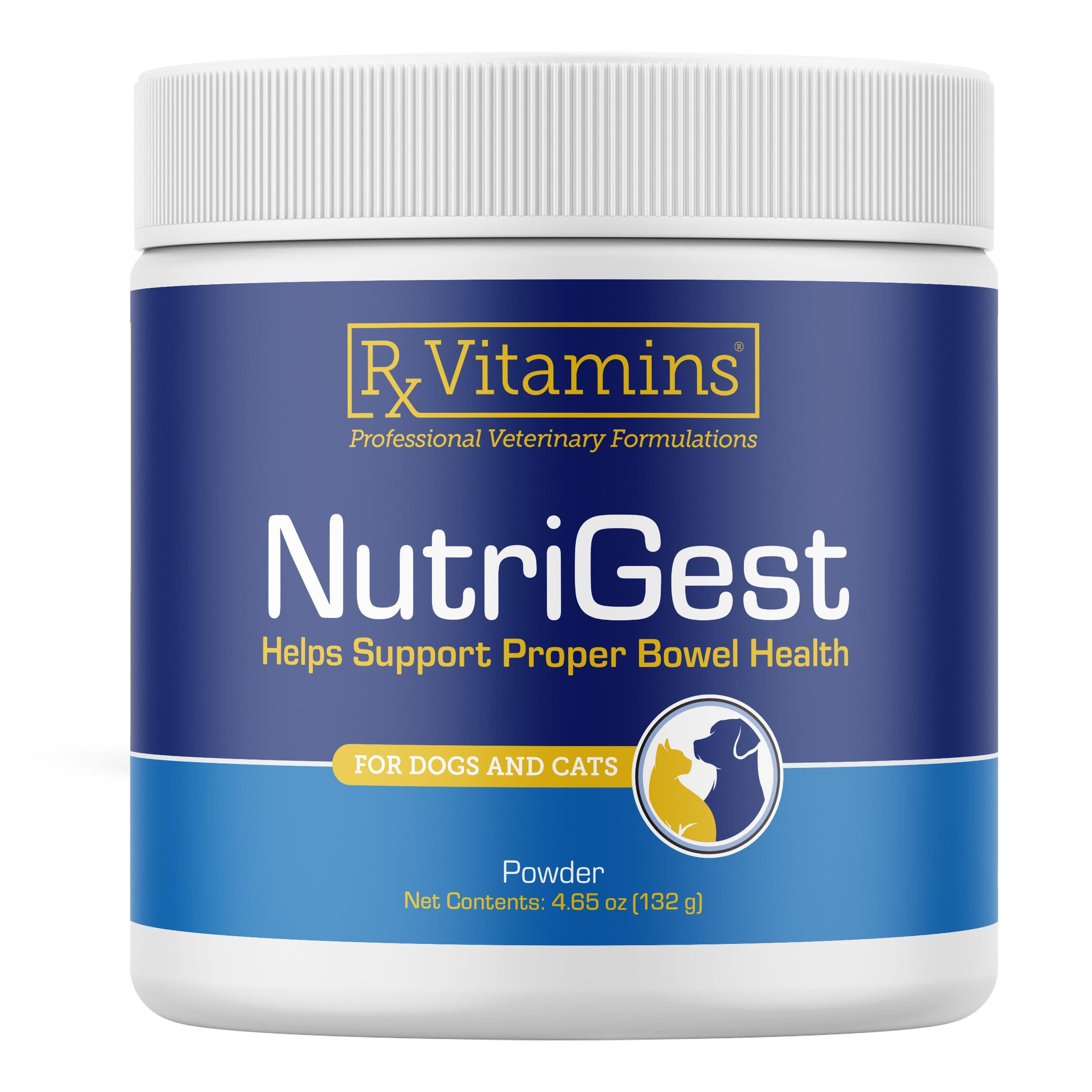 - Rx Vitamins NutriGest - Dog Probiotics for Digestive Health - Probiotic for Cats - Cat Digestive Support,Anti Diarrhea for Cats and Dog Gas Relief - Probiotics for Dogs Powder - 4.65oz