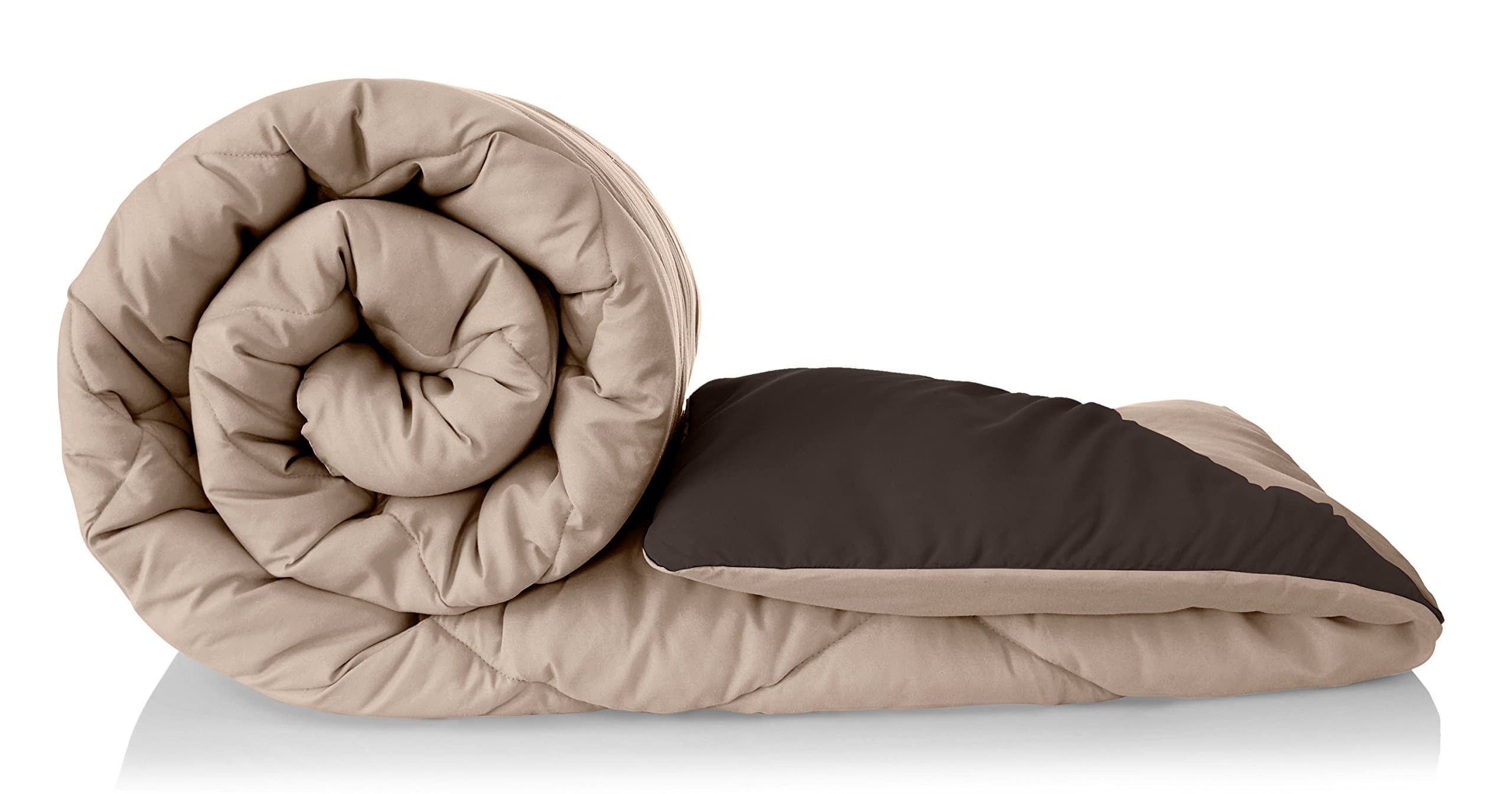 Microfibre Reversible Comforter, Single (Sandy Beige & Walnut Brown, 200 GSM), 50 TC