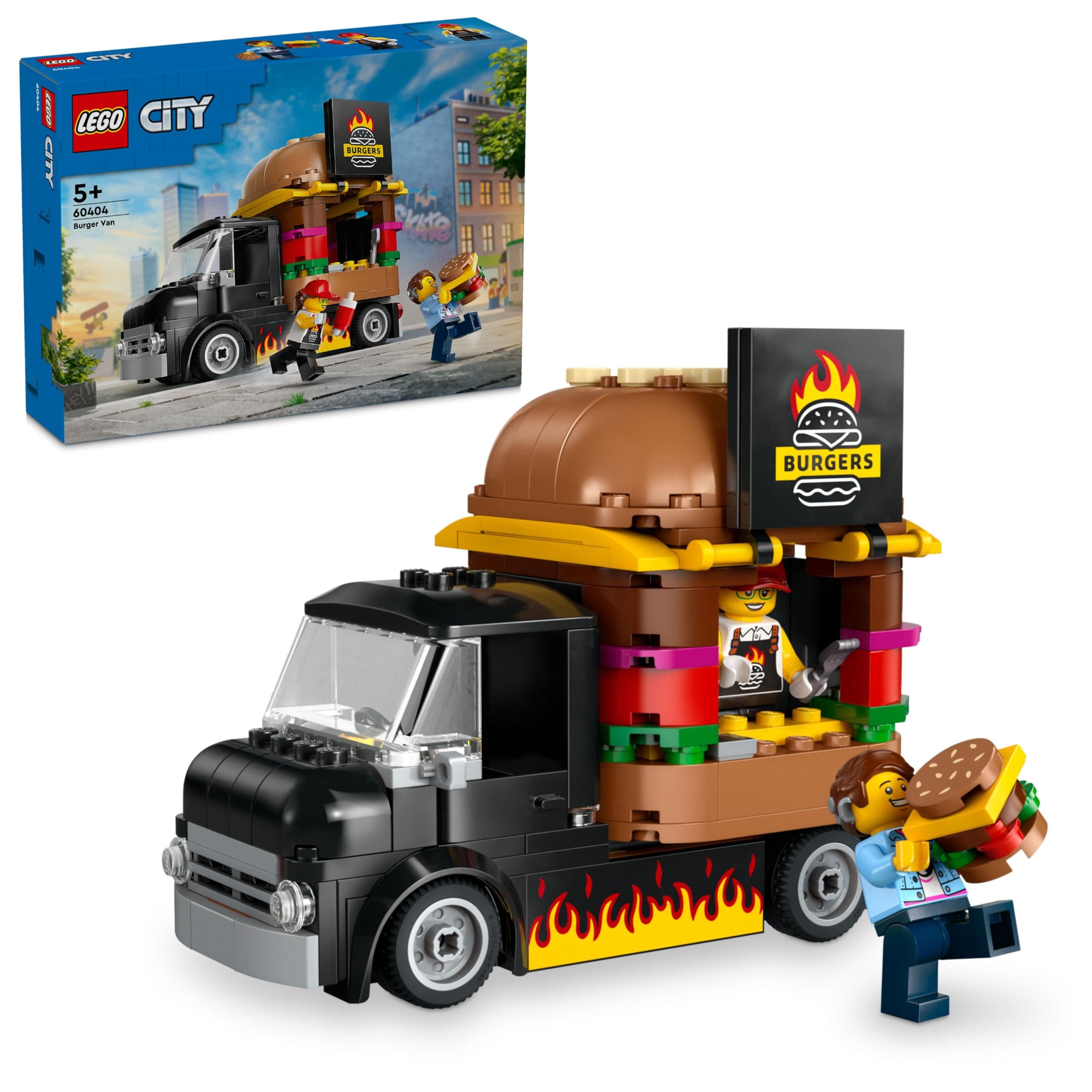 City Burger Truck Toy Building Set for Ages 5 Plus 60404