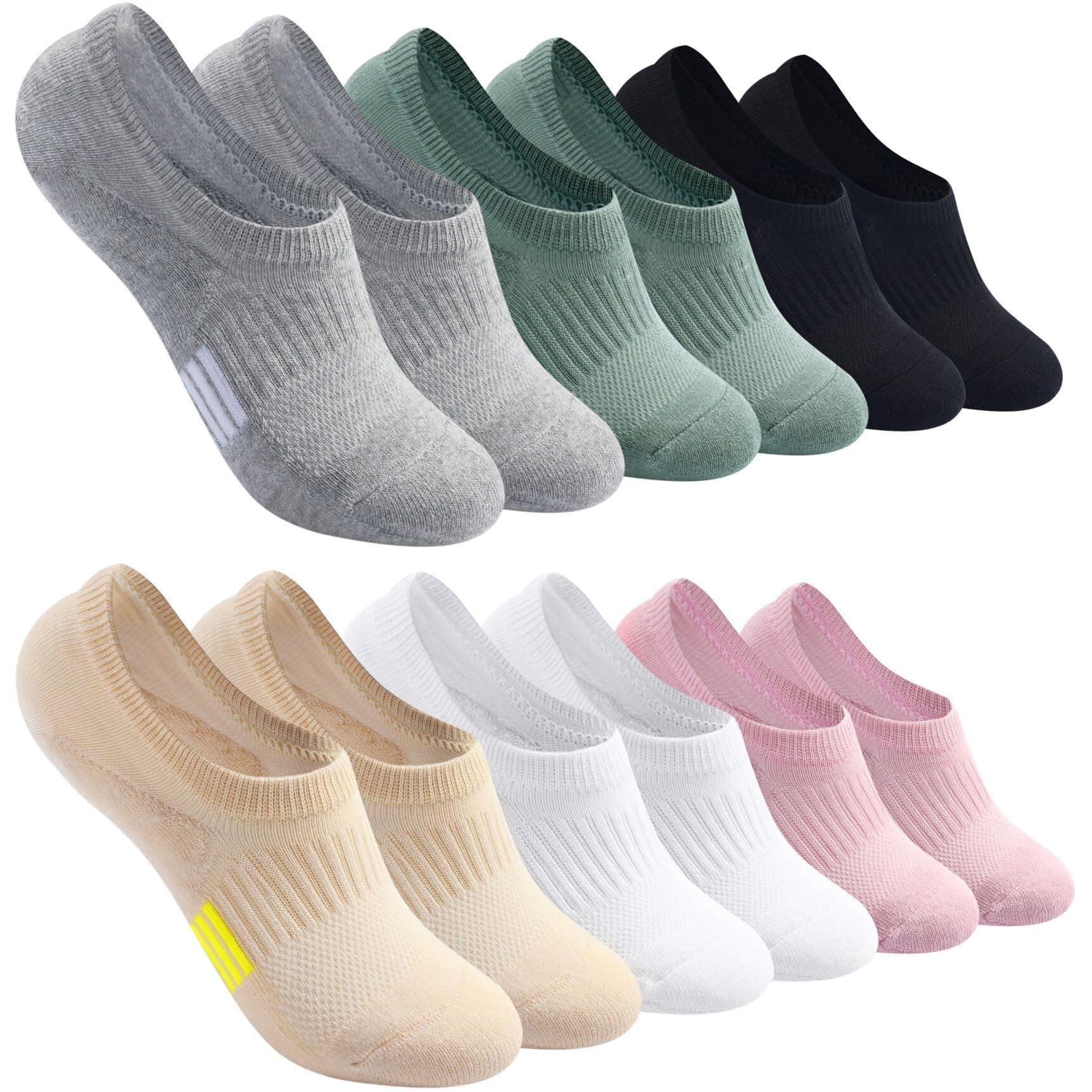 No Show Socks Womens Cushioned Low Cut Athletic Hidden Liner for Sneakers Ankle Invisible Running Socks 4/6 Pairs