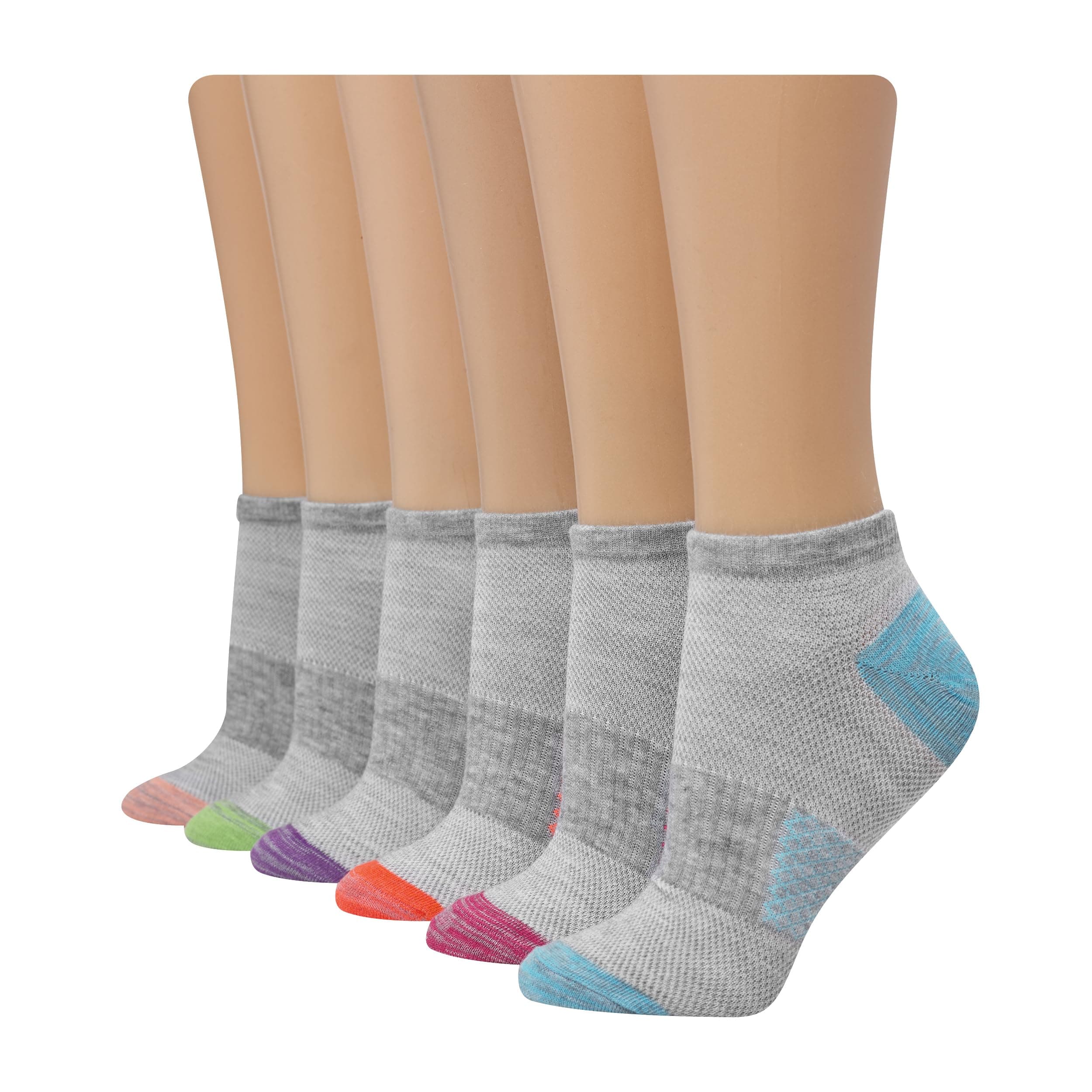 Women's Socks, Lightweight Breathable Socks, No Show and Super No Show, 6-Pack