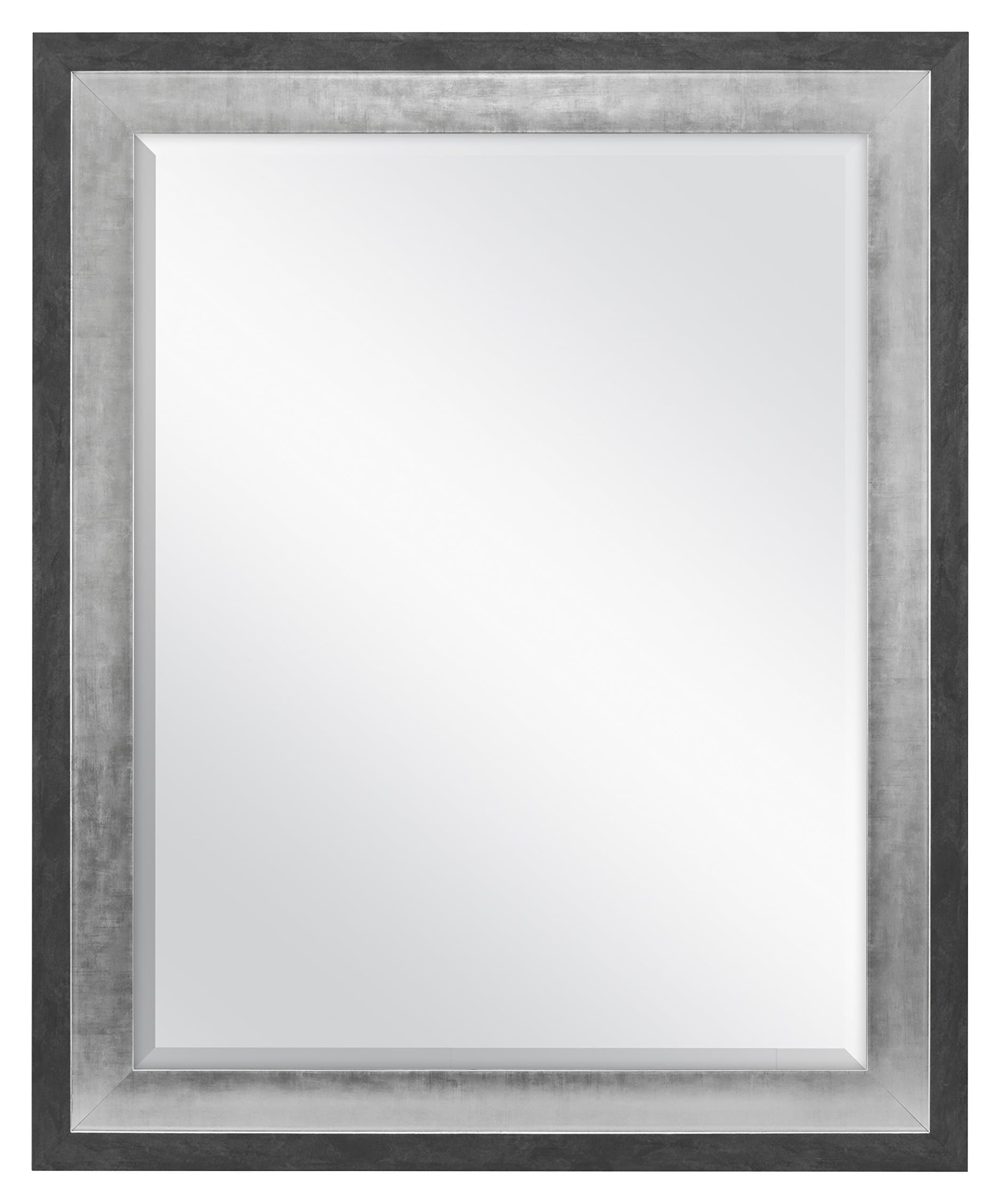MCS 22x28 Inch Wall Mirror, 28x34 Inch Overall Size, Concrete with Silver Finish