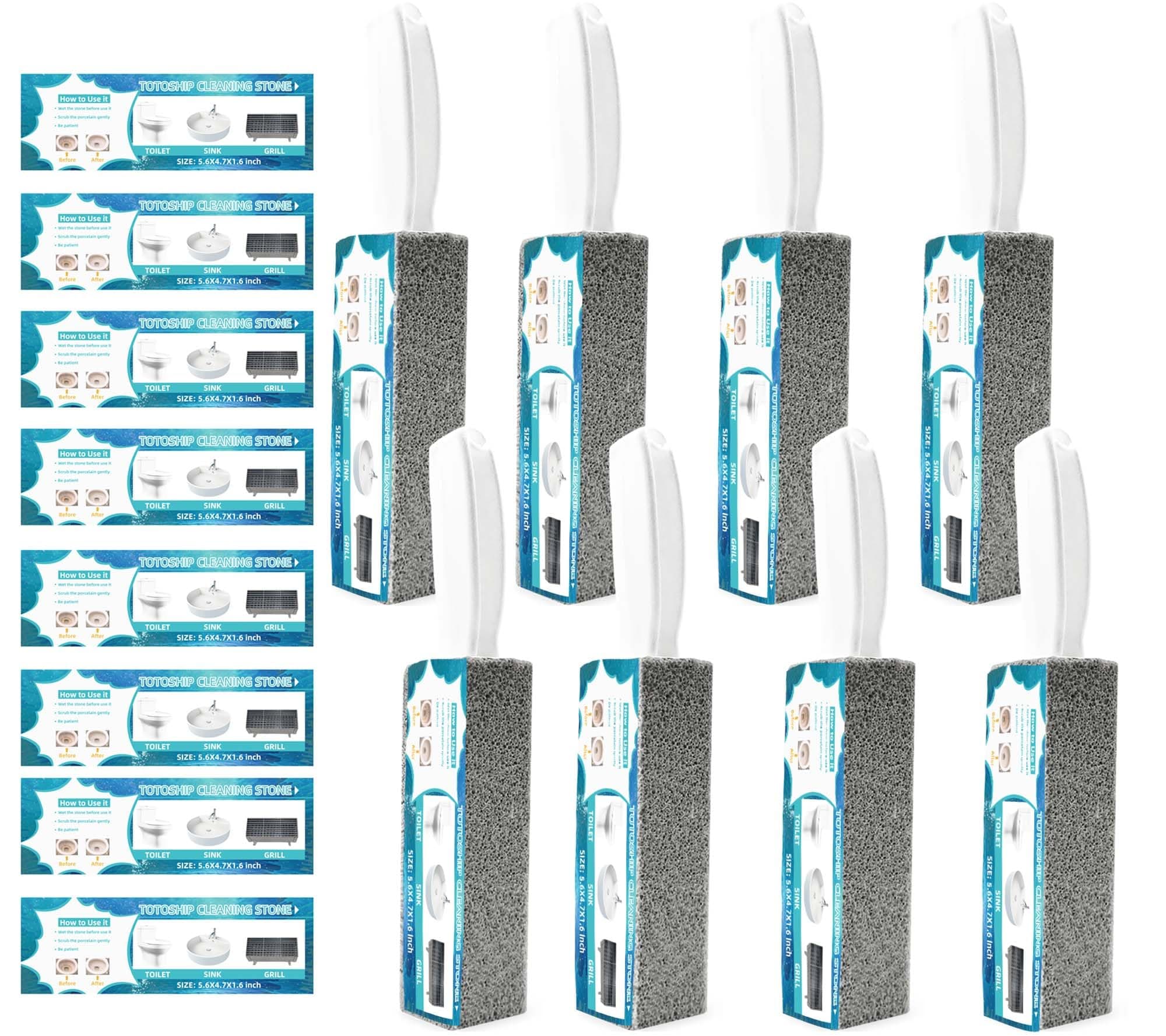 - 8 Pack Toilet Pumice Stone with Handle, Pumice Stone for Toilet Cleaning, Toilet Stone for Household Cleaning, with 8 Pack Label Manuals