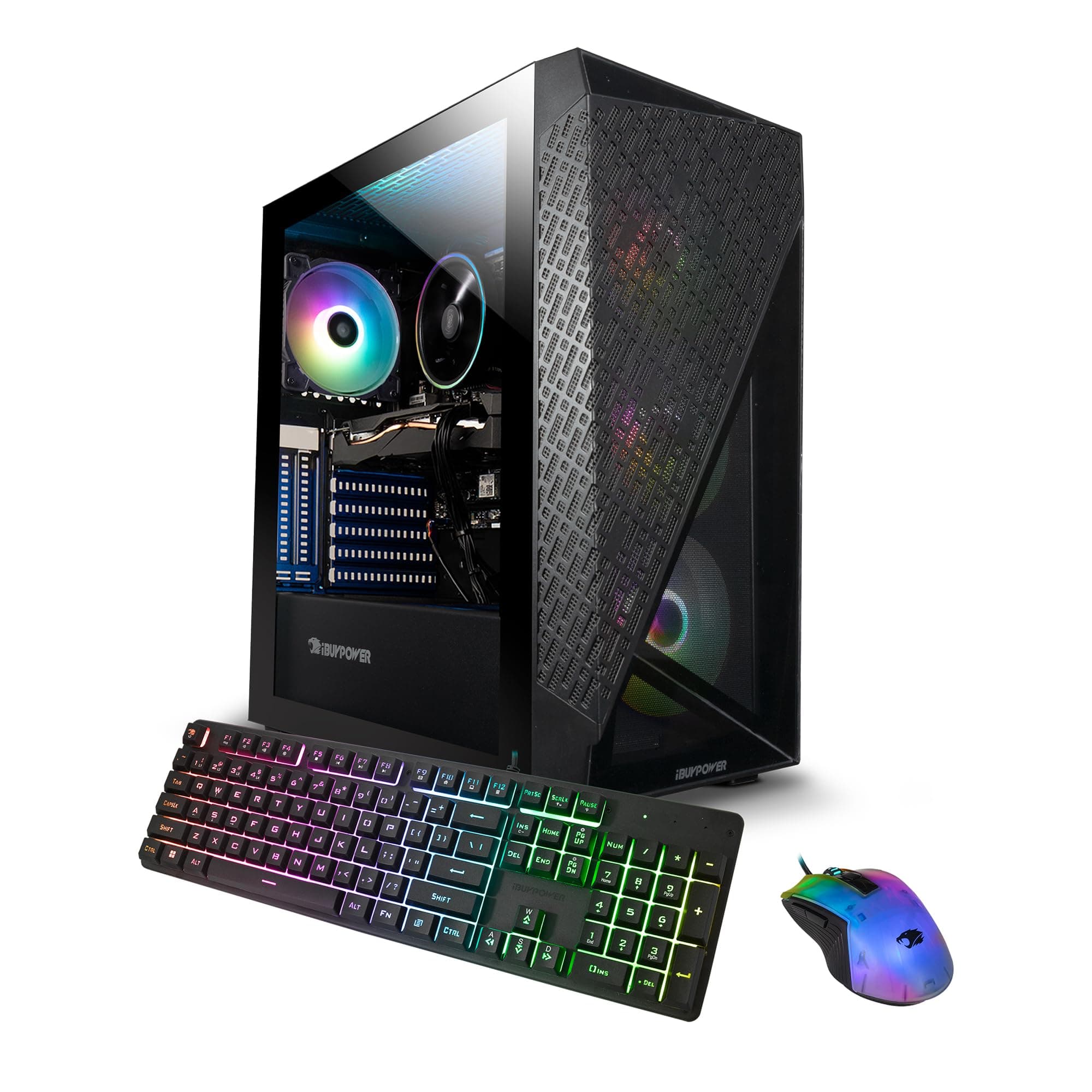 iBuyPower SlateMesh Gaming PC Computer Desktop SlateMeshA5N4601 (AMD Ryzen 5 7600, RTX 4060 8GB, 16GB DDR5 5200 Mhz, 500GB NVMe SSD, Windows 11 Home),Black