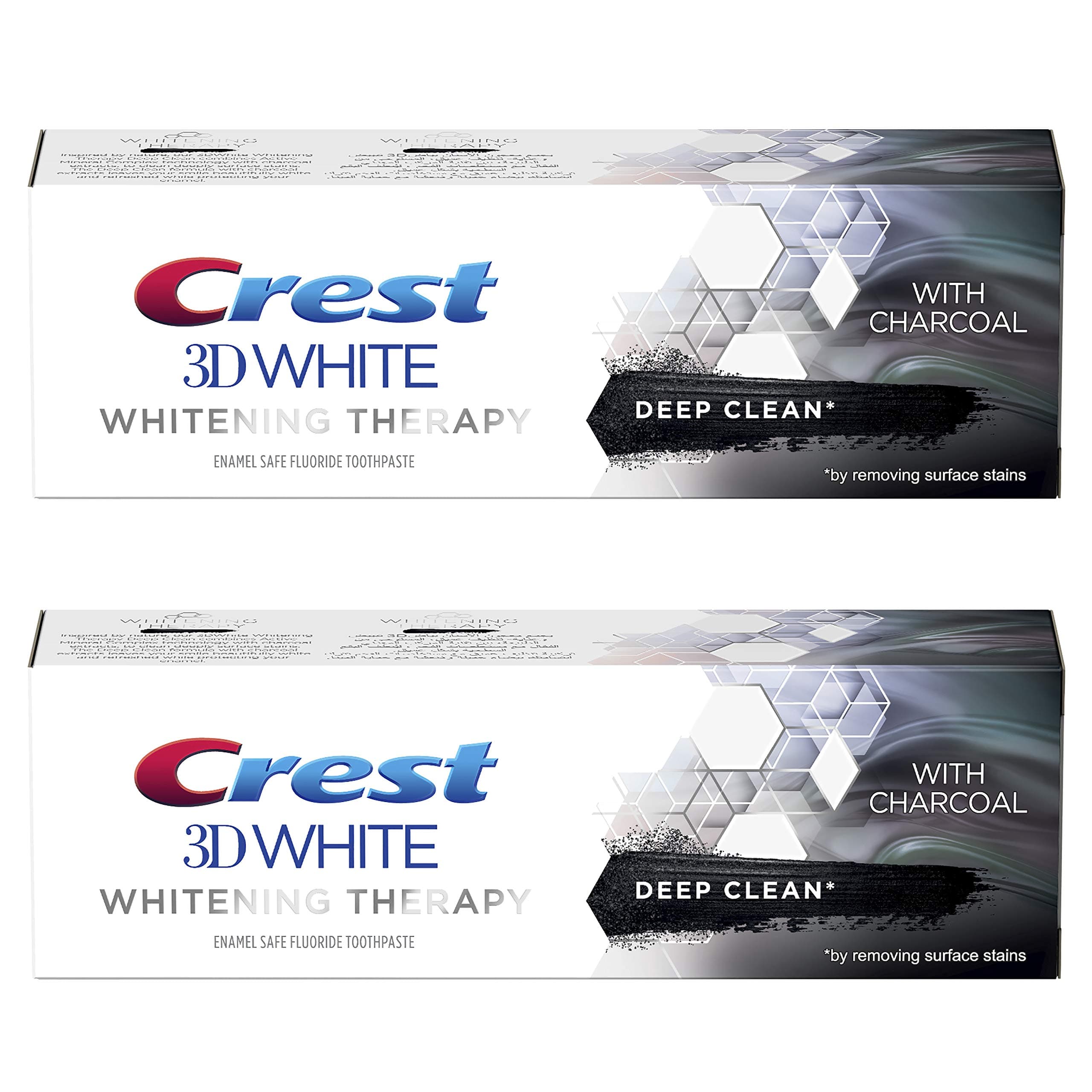 Crest 3D White Charcoal Whitening Therapy Toothpaste 75 ml X 2