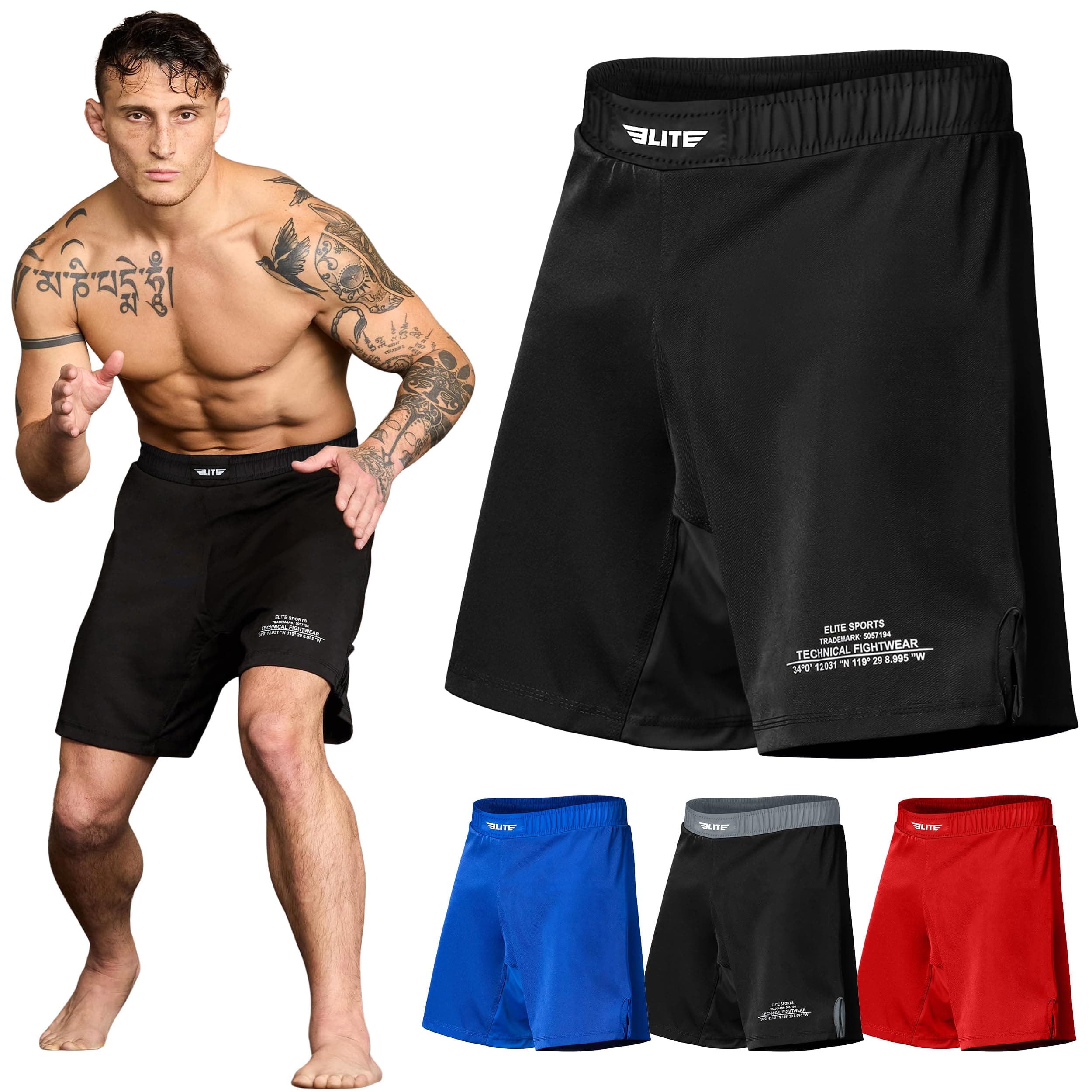 Men’s MMA Fight Shorts, Black Jack UFC, BJJ, No Gi, Grappling, Jiu Jitsu Shorts