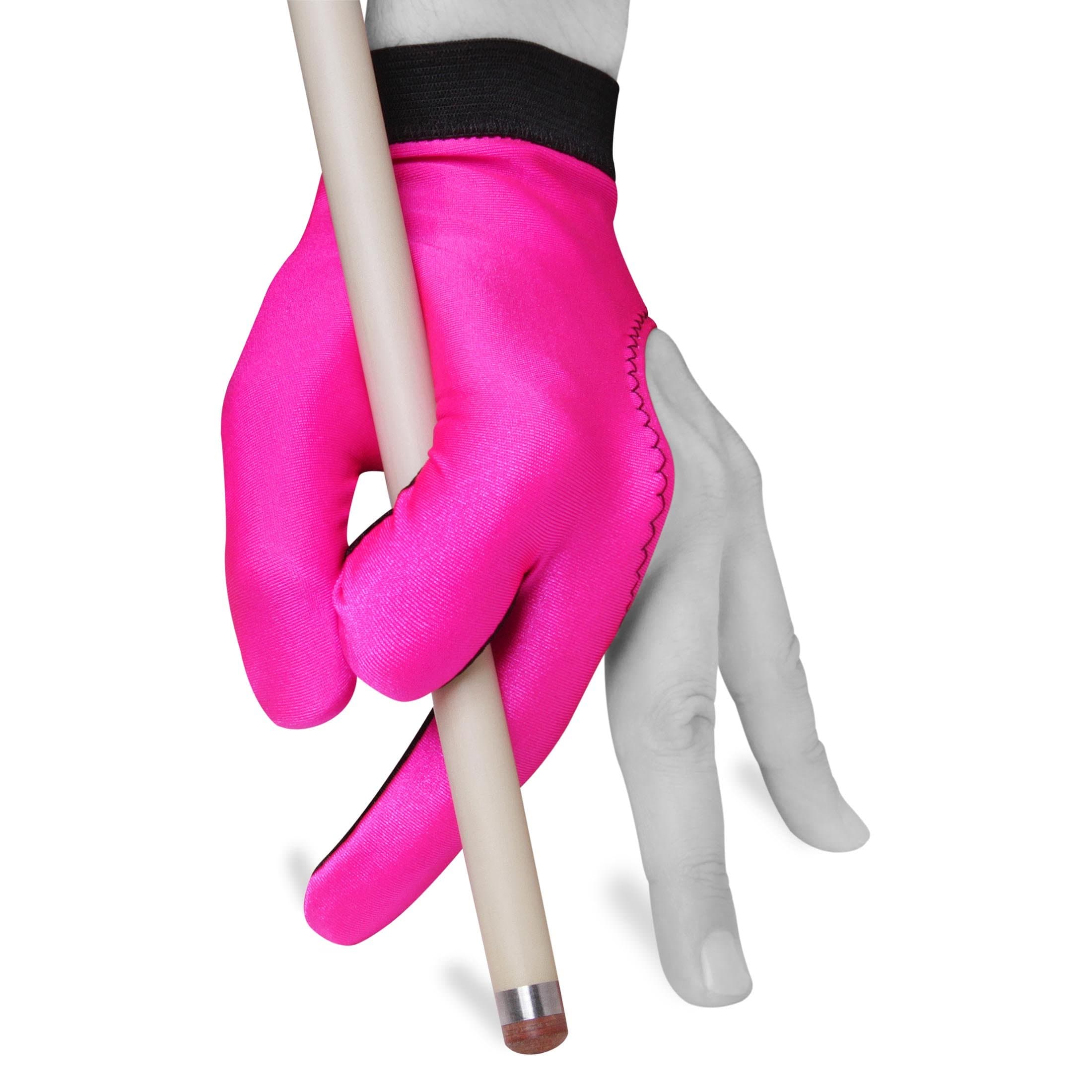 Billiard Pool Cue Glove by Fortuna - Classic Two-Colored - for Left Hand - Pink/Black