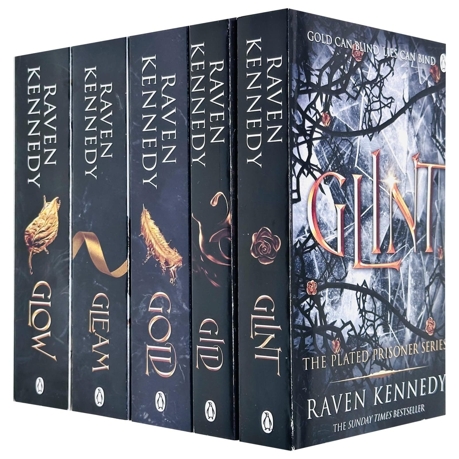 The Plated Prisoner Series 5 Books Collection Set by Raven Kennedy (Gild, Glint, Gleam, Glow, Gold)