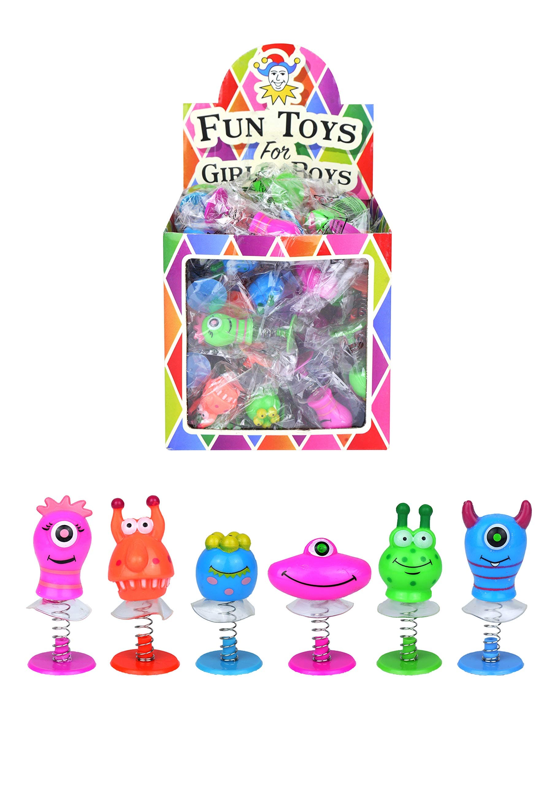 Henbrandt 12 x Monster Jump Ups Pop Up Monsters Kids Party Bag Loot Fillers Classroom Rewards Lucky Dip Prizes Party Favours for Boys and Girls