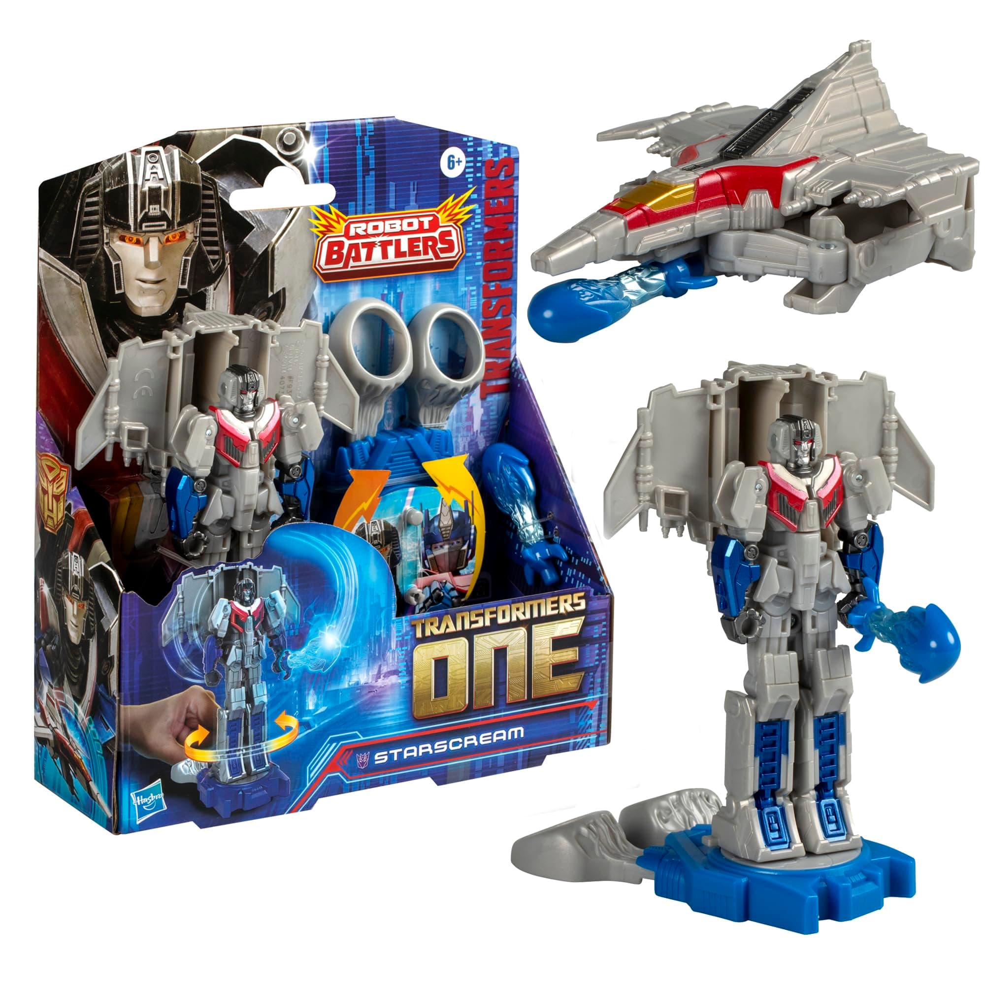 One Robot Battlers Starscream, 4.5-Inch Robot Action Figure, Interactive Toys for Boys and Girls Ages 6 and Up
