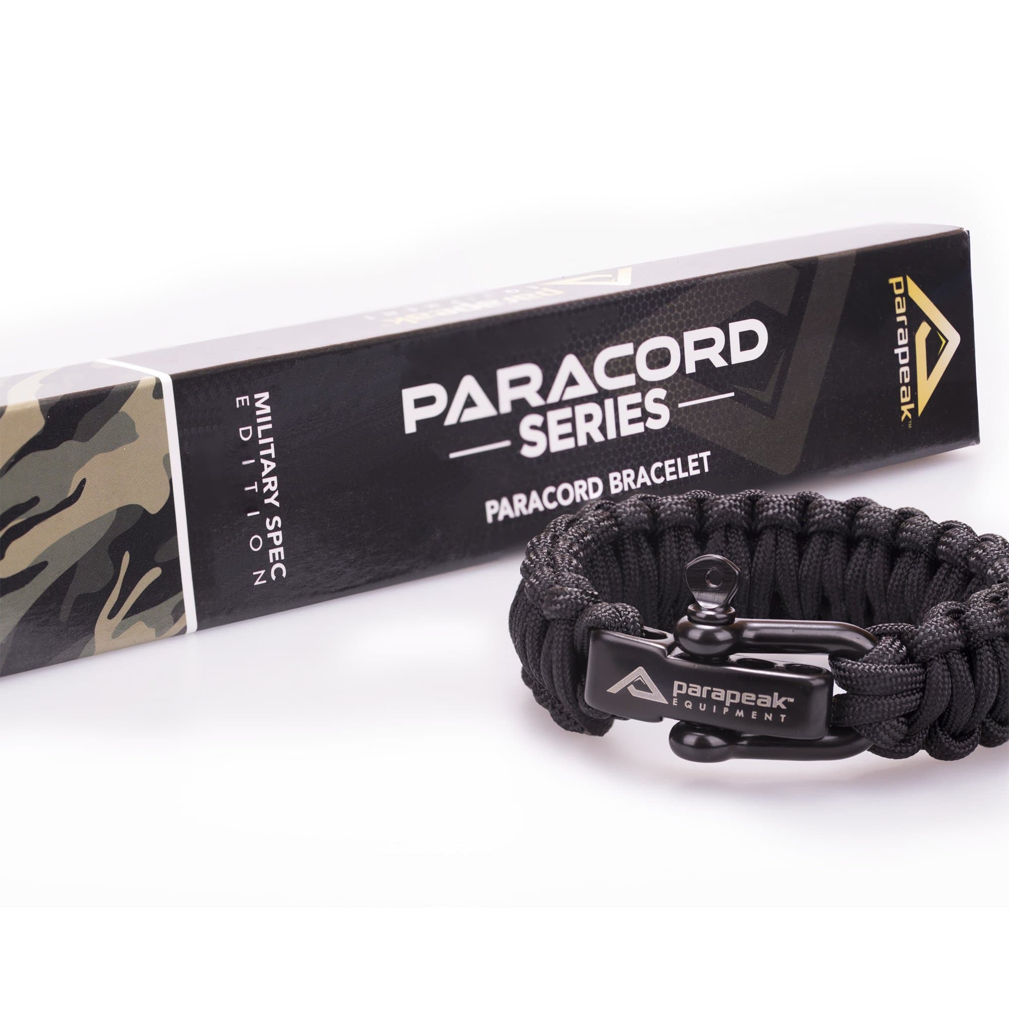 Parapeak Survival Bracelet - Military Spec Paracord - Cobra Style with Adjustable Stainless Steel D-Clasp