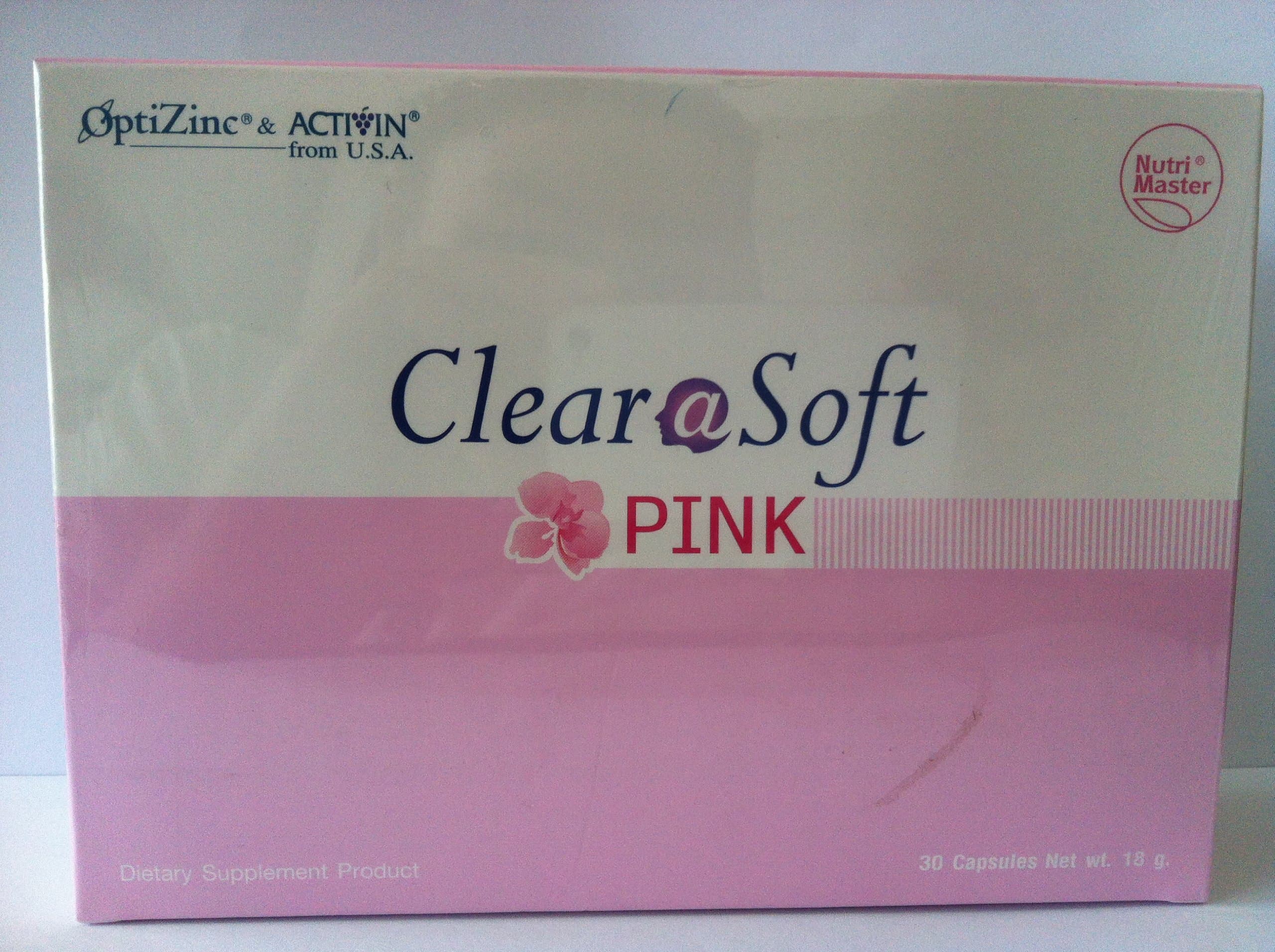 Clear Soft Pink Dietary Supplement 30 Tablets Helps to Dry Pimples Fast Improve Skin Clarity