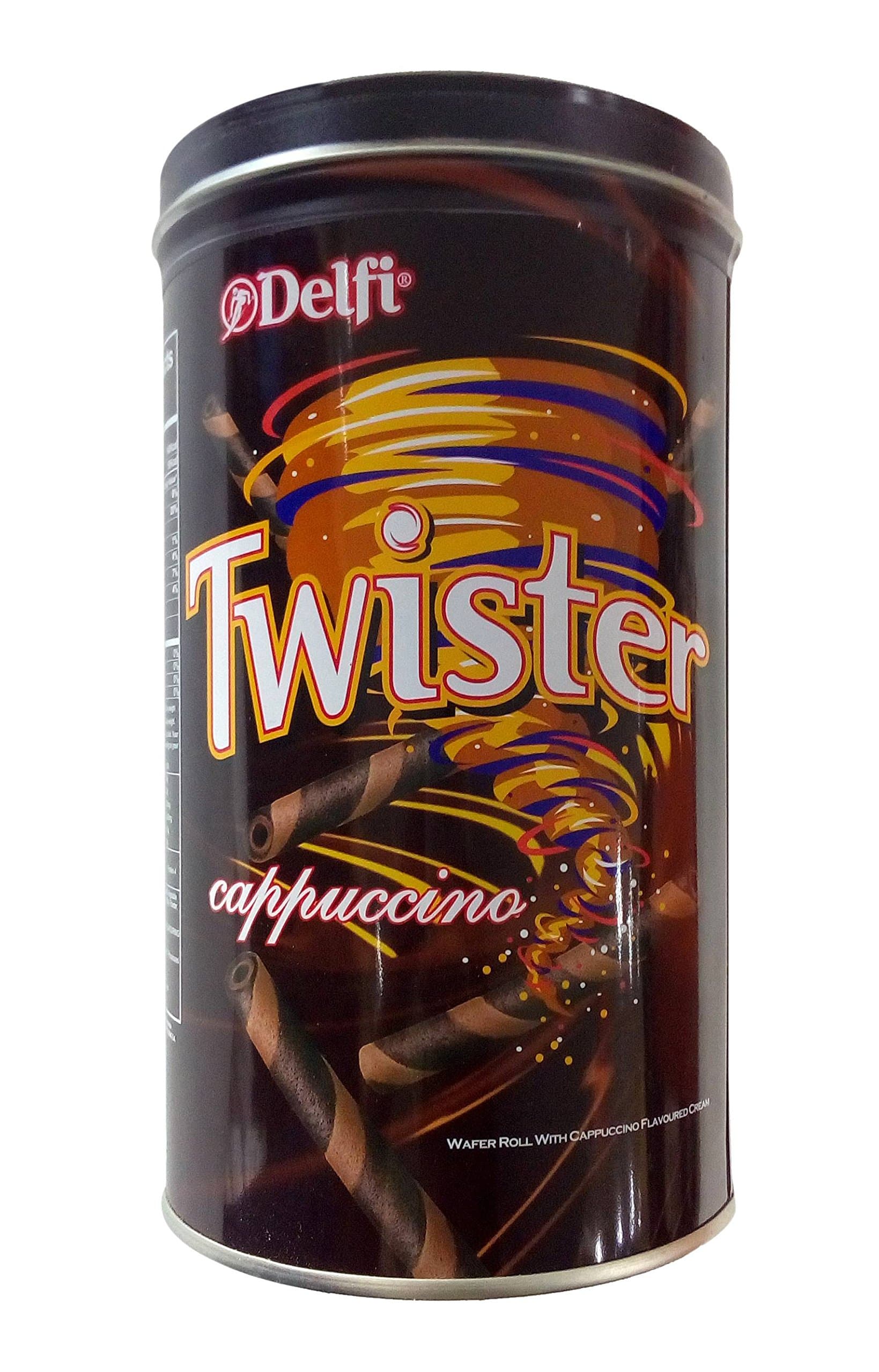 Twister Wafer Rolls - with Cappuccino Cream, 320g Tin