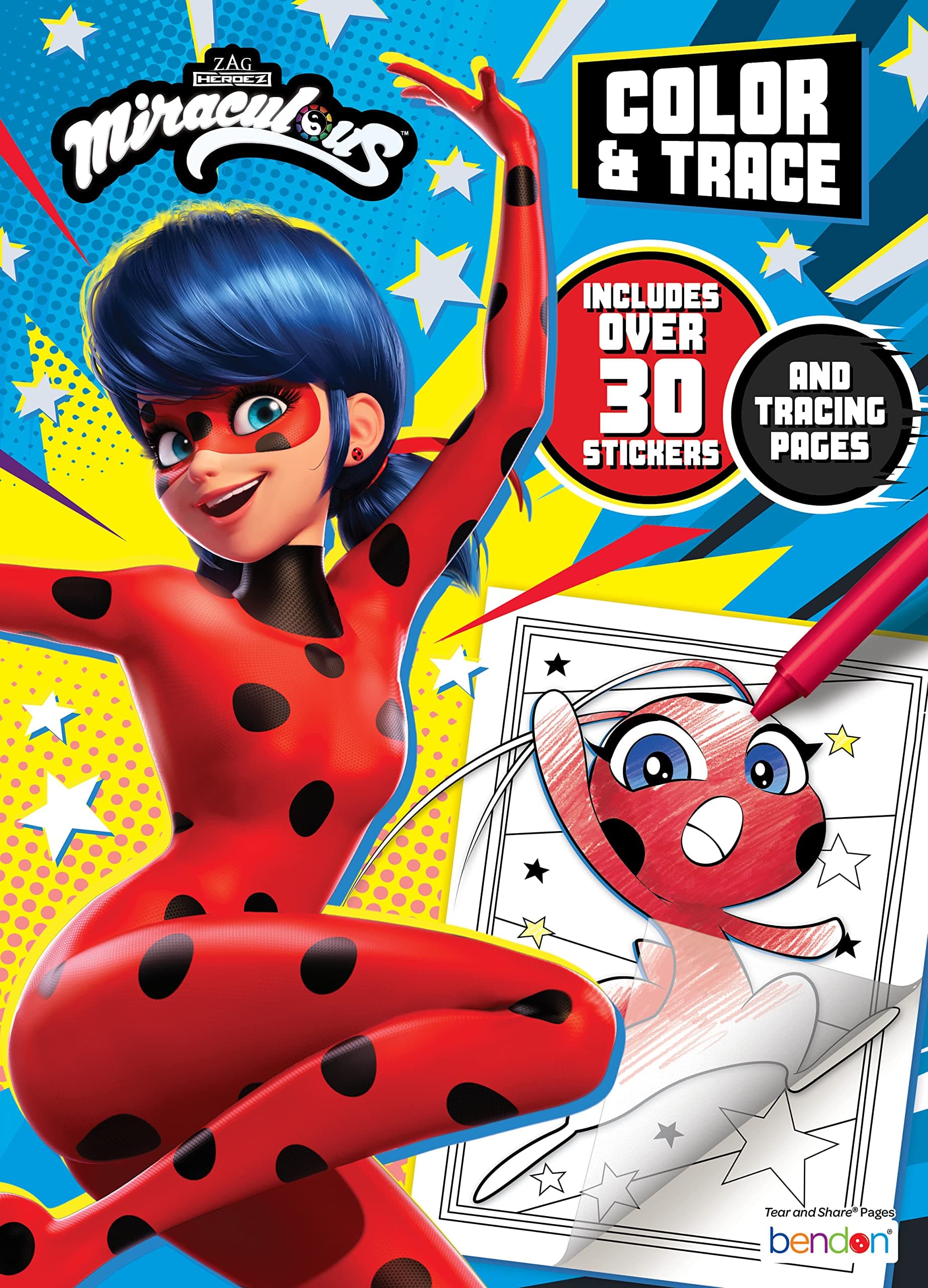 Miraculous: Tales of Ladybug and Cat Noir 48 Page Color & Trace Coloring Book 52562