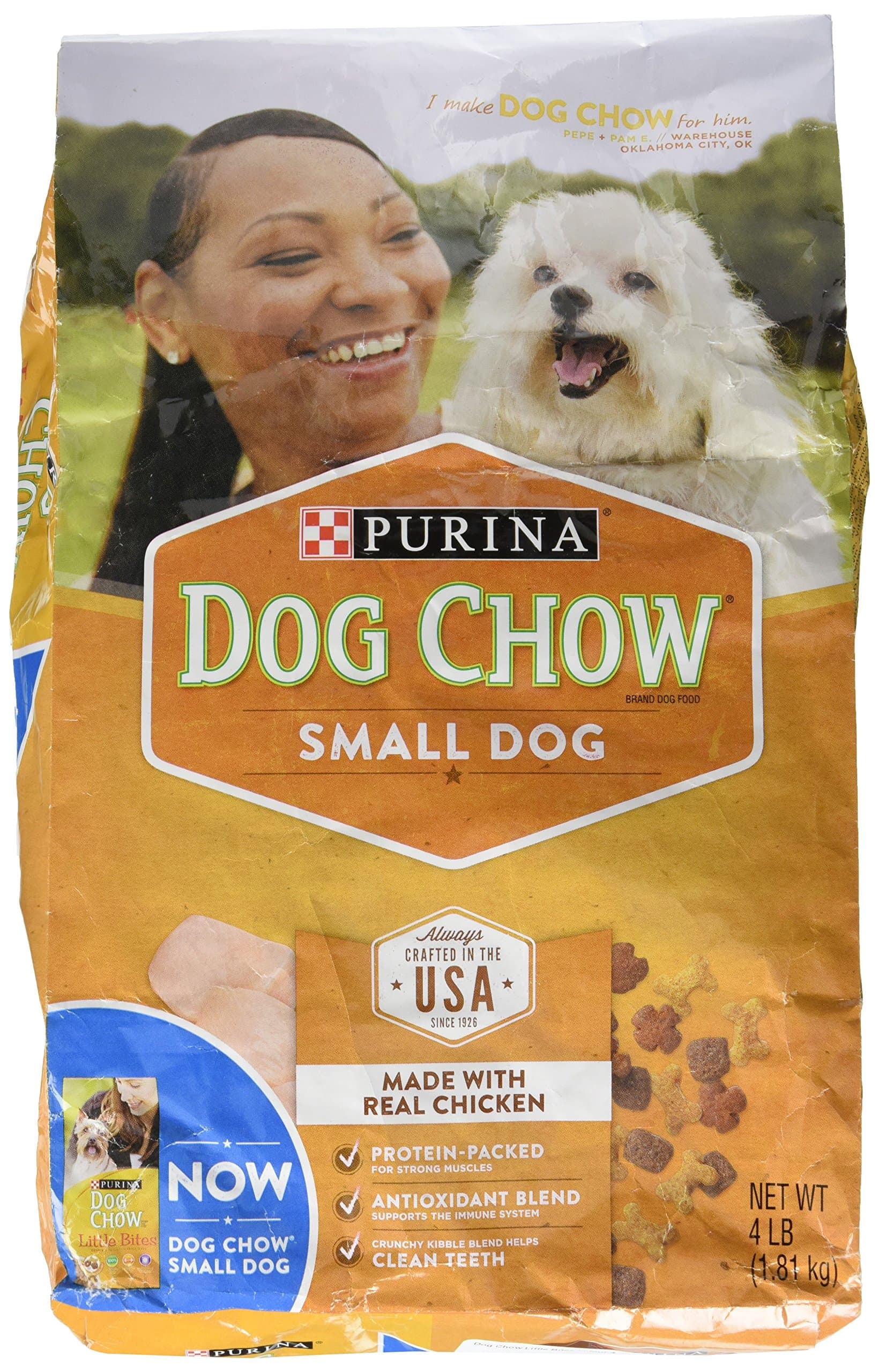 Purina Dog Chow Little Bites for Small Breed Dog Food Dry Recipe, with Real Chicken and Beef - 4 lb. Bag Packaging May Vary
