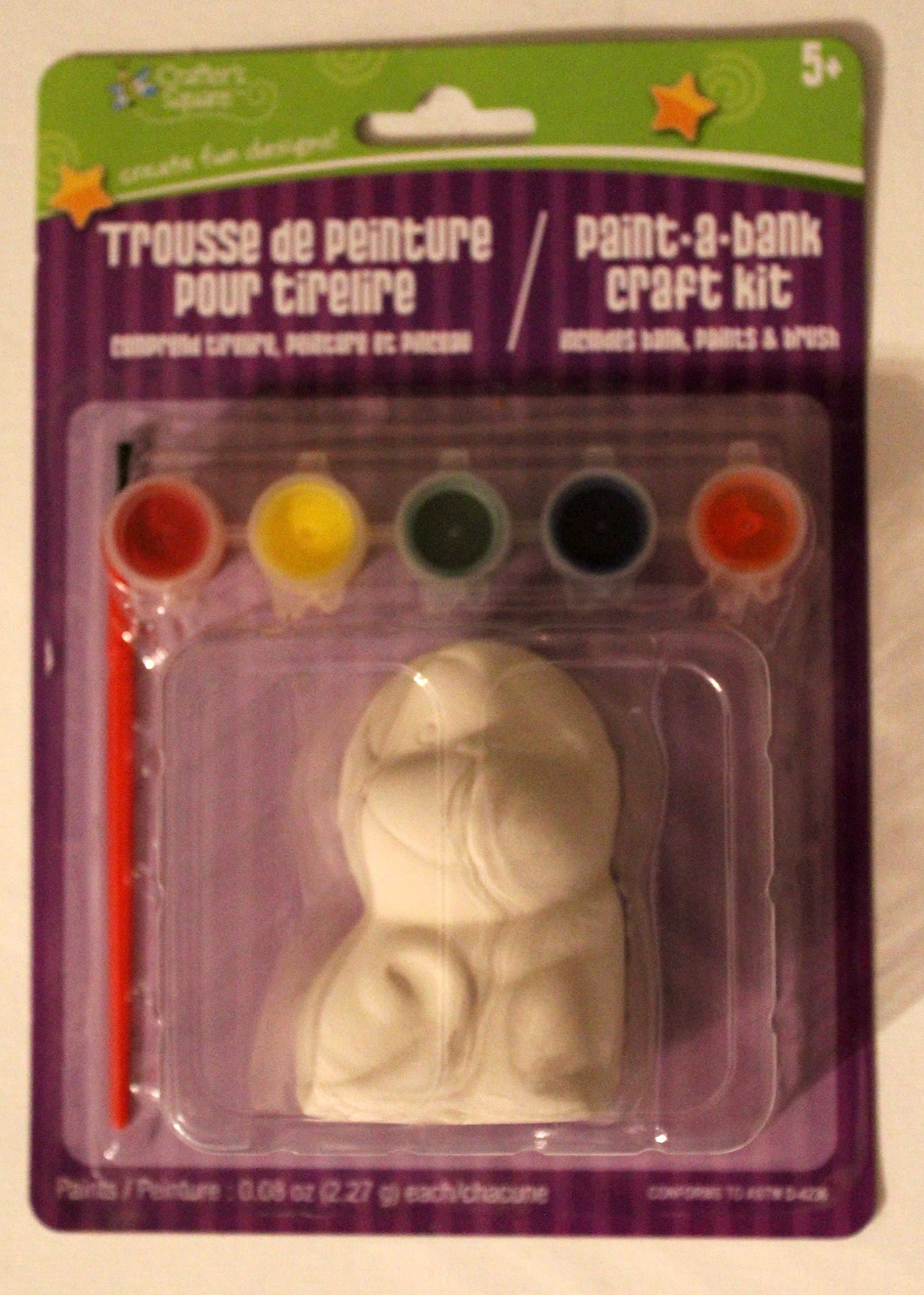 Paint Your Own Bank (DIY) -PAINT-A-BANK CRAFT KIT for kids Includes brush & paint (Figures may Vary)