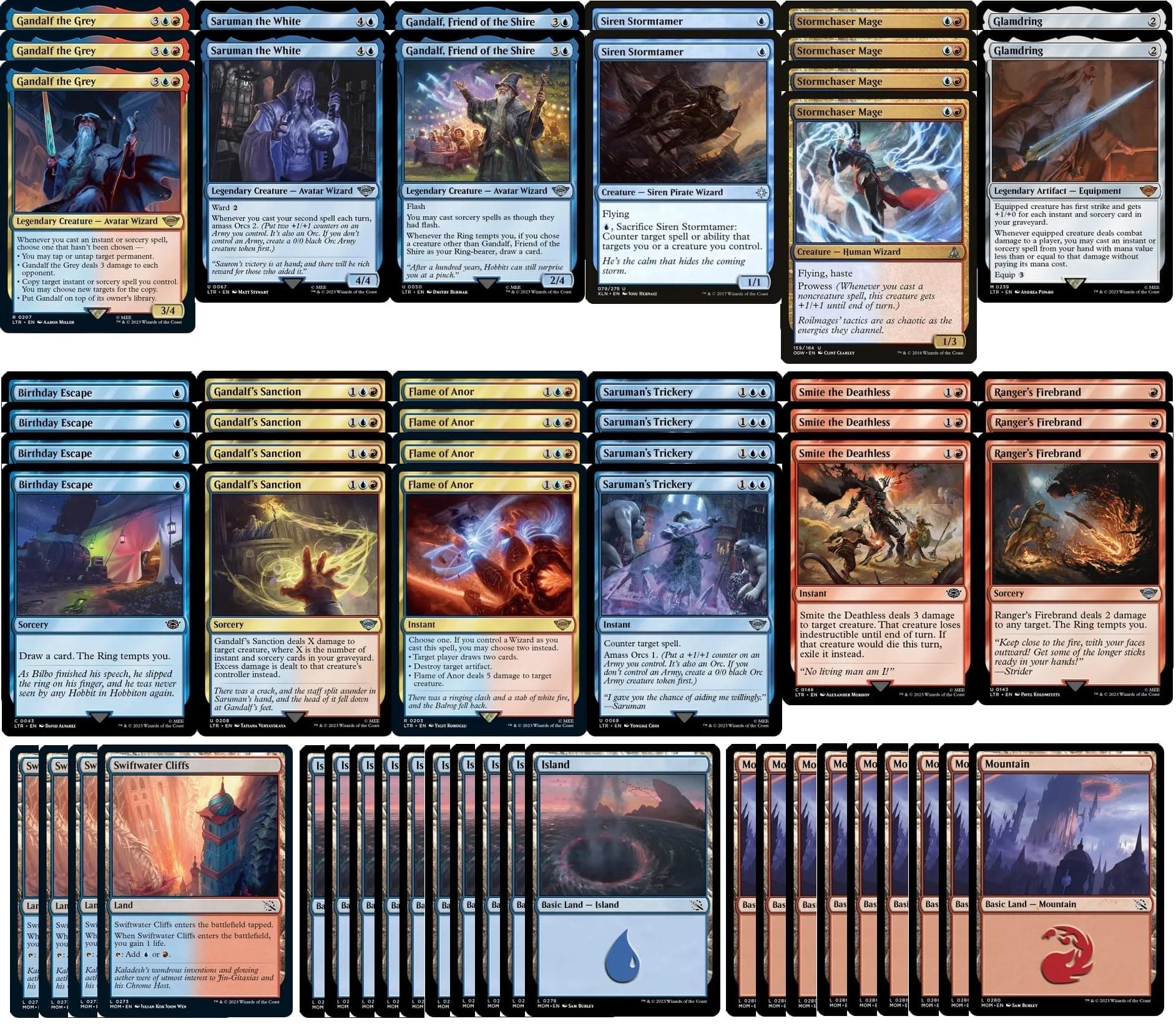 Compatible with Lord of The Rings: Elite Wizard Deck - Gandalf - Red Blue Izzet - LOTR - Modern Legal - Custom Built - Magic The Gathering - MTG - 60 Card!