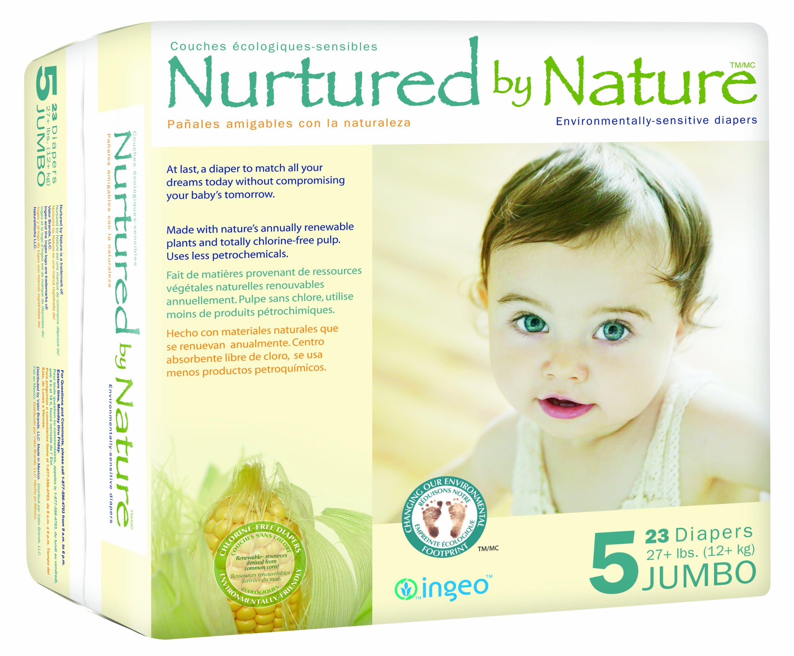 Nurtured by Nature Environmentally-Sensitive Diapers, X-Large Size 5, 23 Count (Pack of 4)