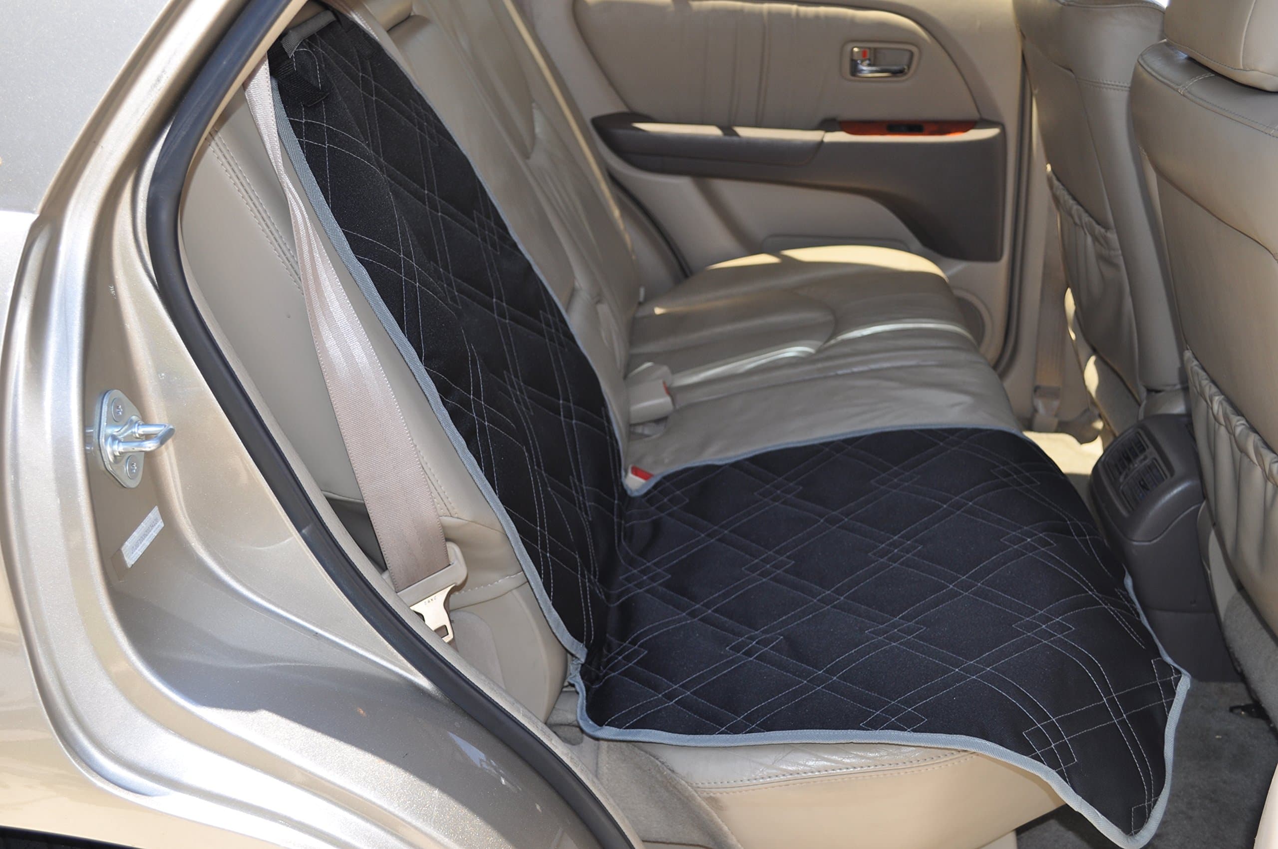 Backseat Protector for Baby Seat by Rumbi Baby. Made of Durable Quilted Fabric, Waterproof and Machine Washable