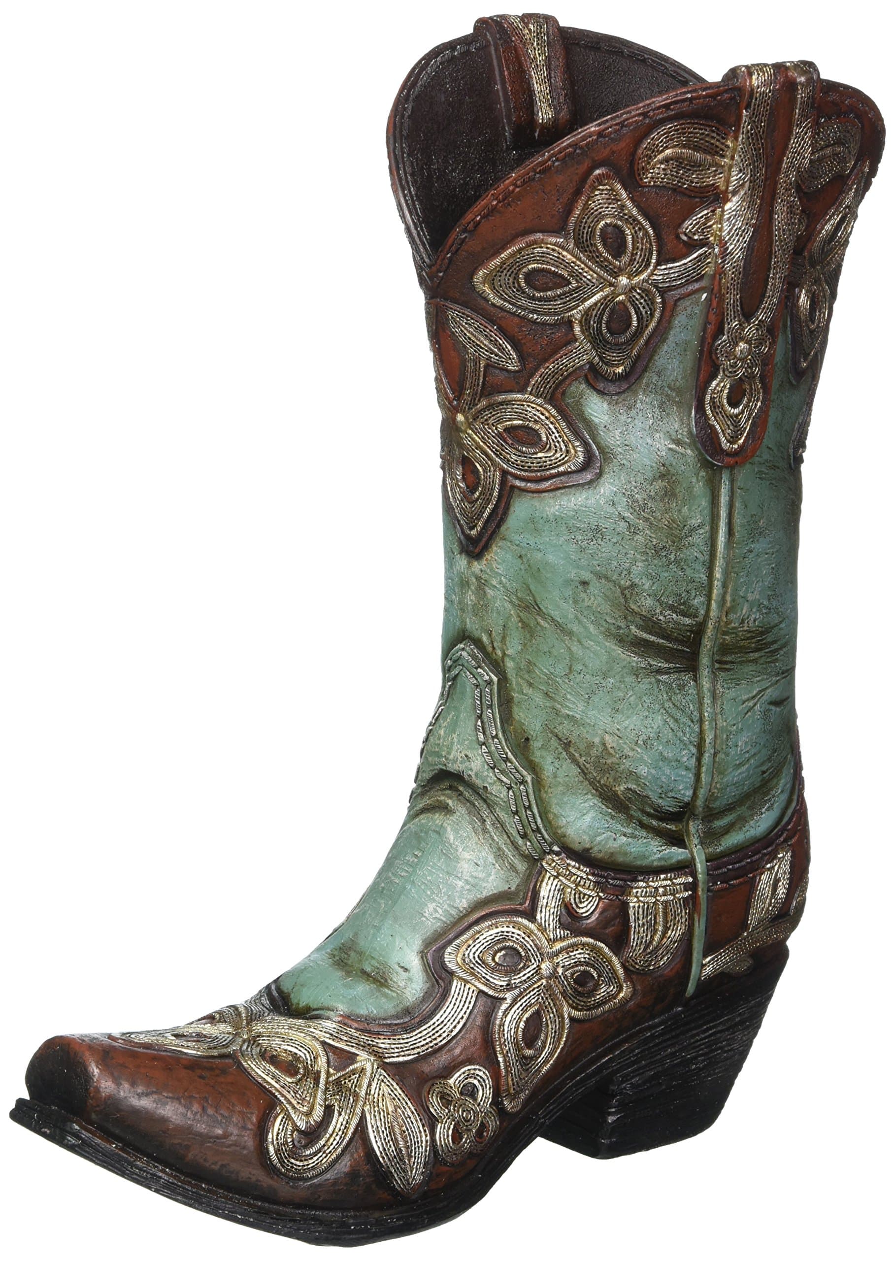 Burton Turquoise Cowgirl Boot Vase