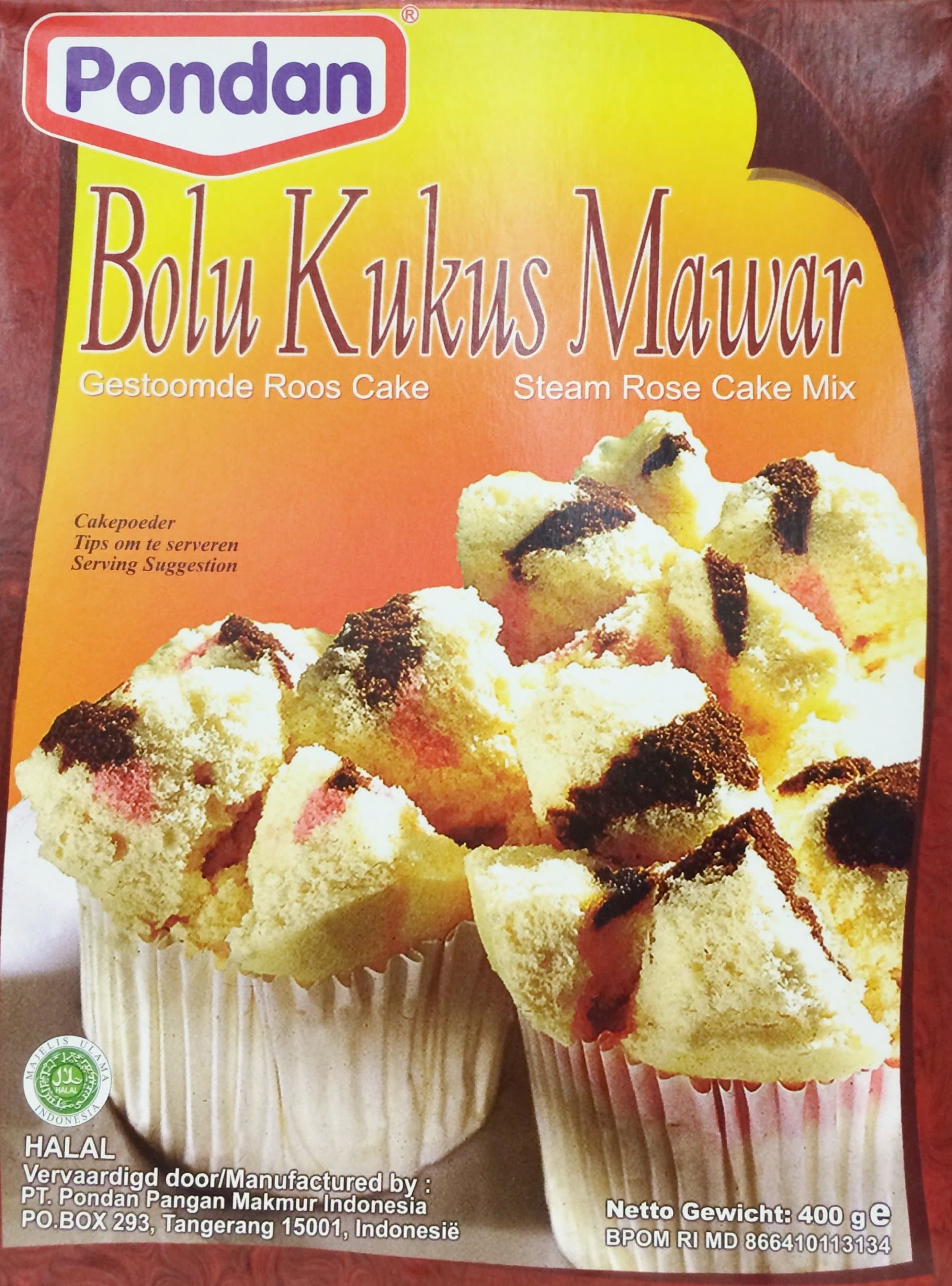 Cake Mix Bolu Kukus Mawar (Steam Rose Cupcake) - 400g (Pack of 2)