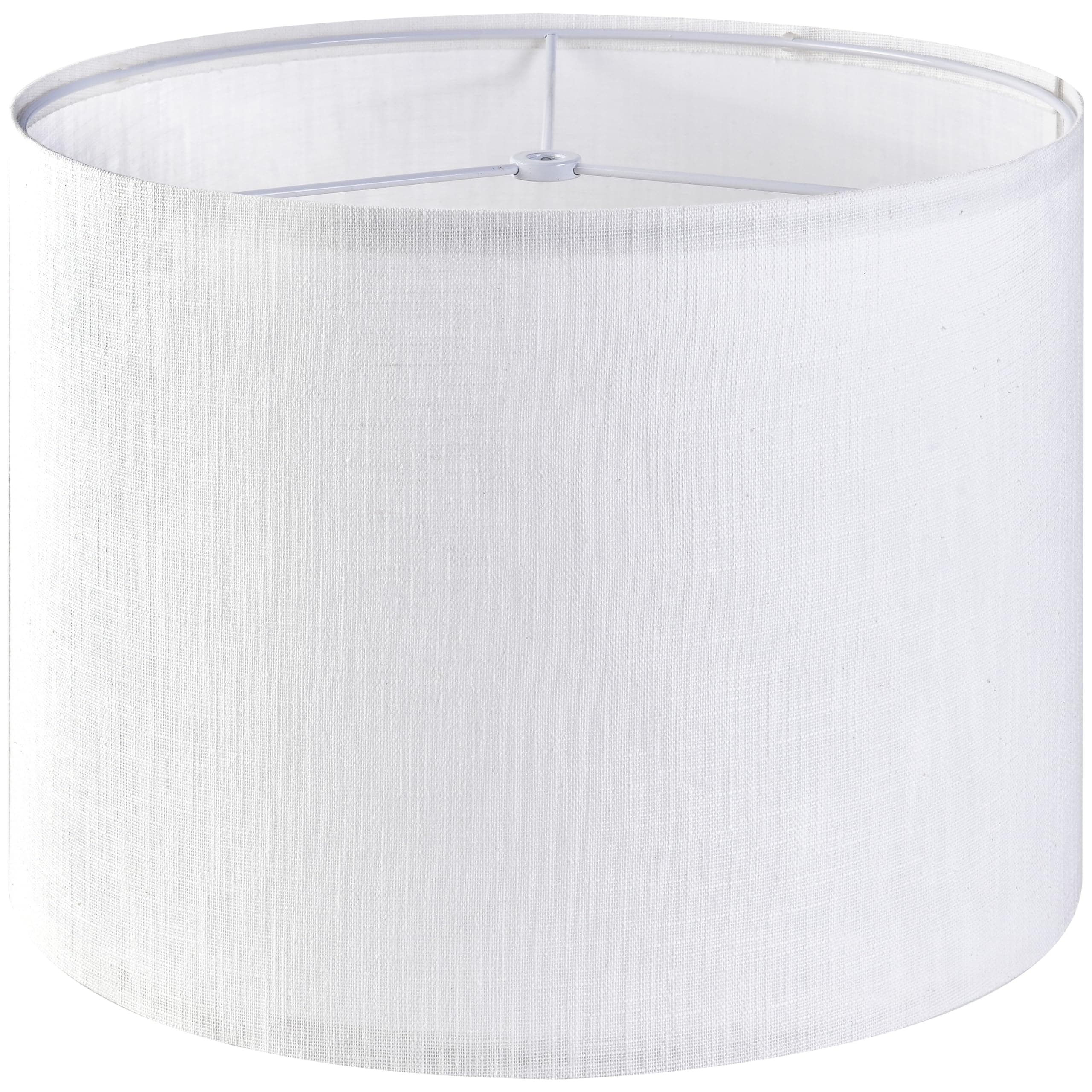 GO&SO White Textured Drum lampshade Medium Lamp Shade 13" Top x 13" Bottom x 10" High (Spider) Modern Linen Lamp Shades for Table Lamp Bedside Lamp Natural Linen Replacement Assembly is Required