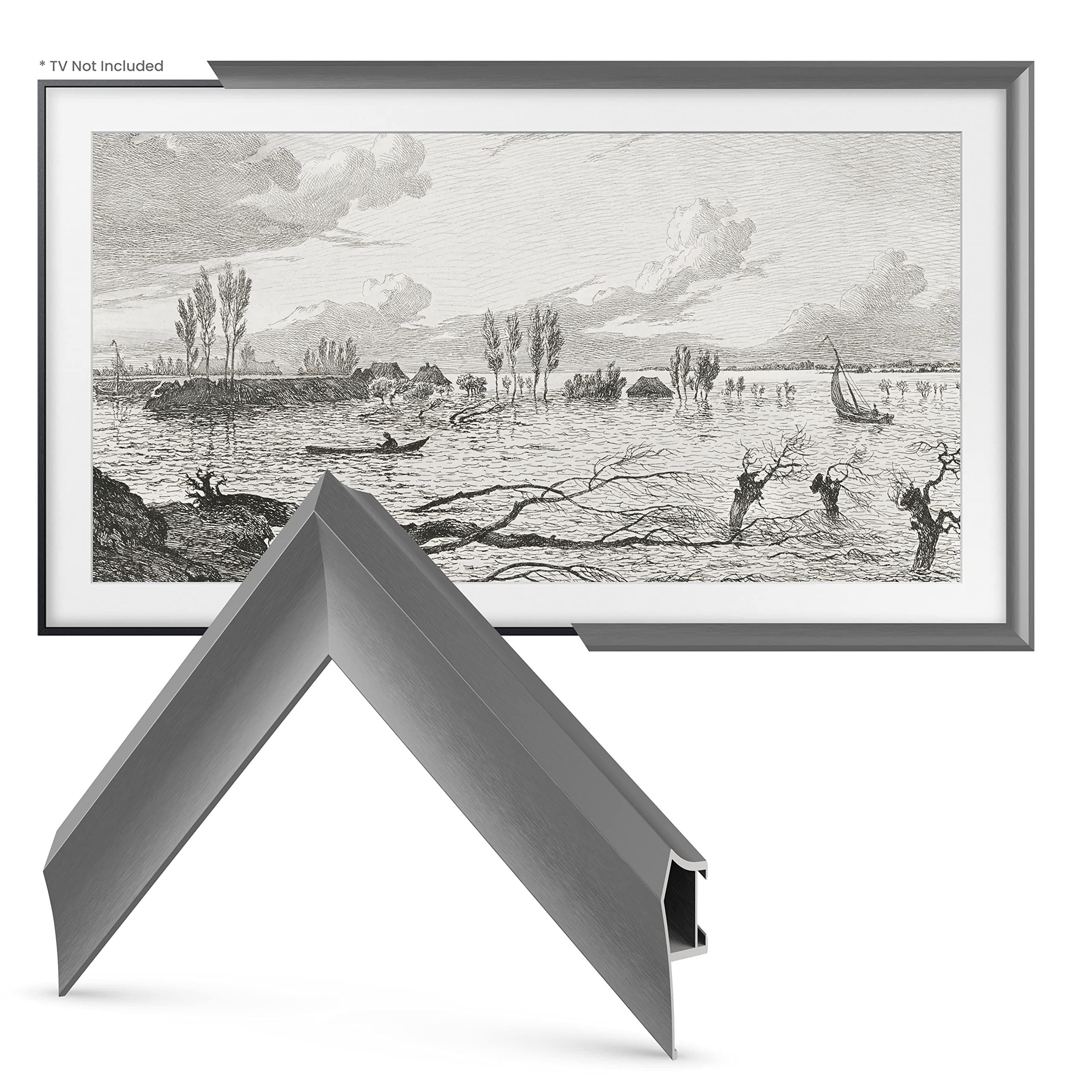 Frame My TV Deco s Alloy Prismatic - Graphite Bezel Compatible ONLY with Samsung The (55", Fits 2021-2023 )
