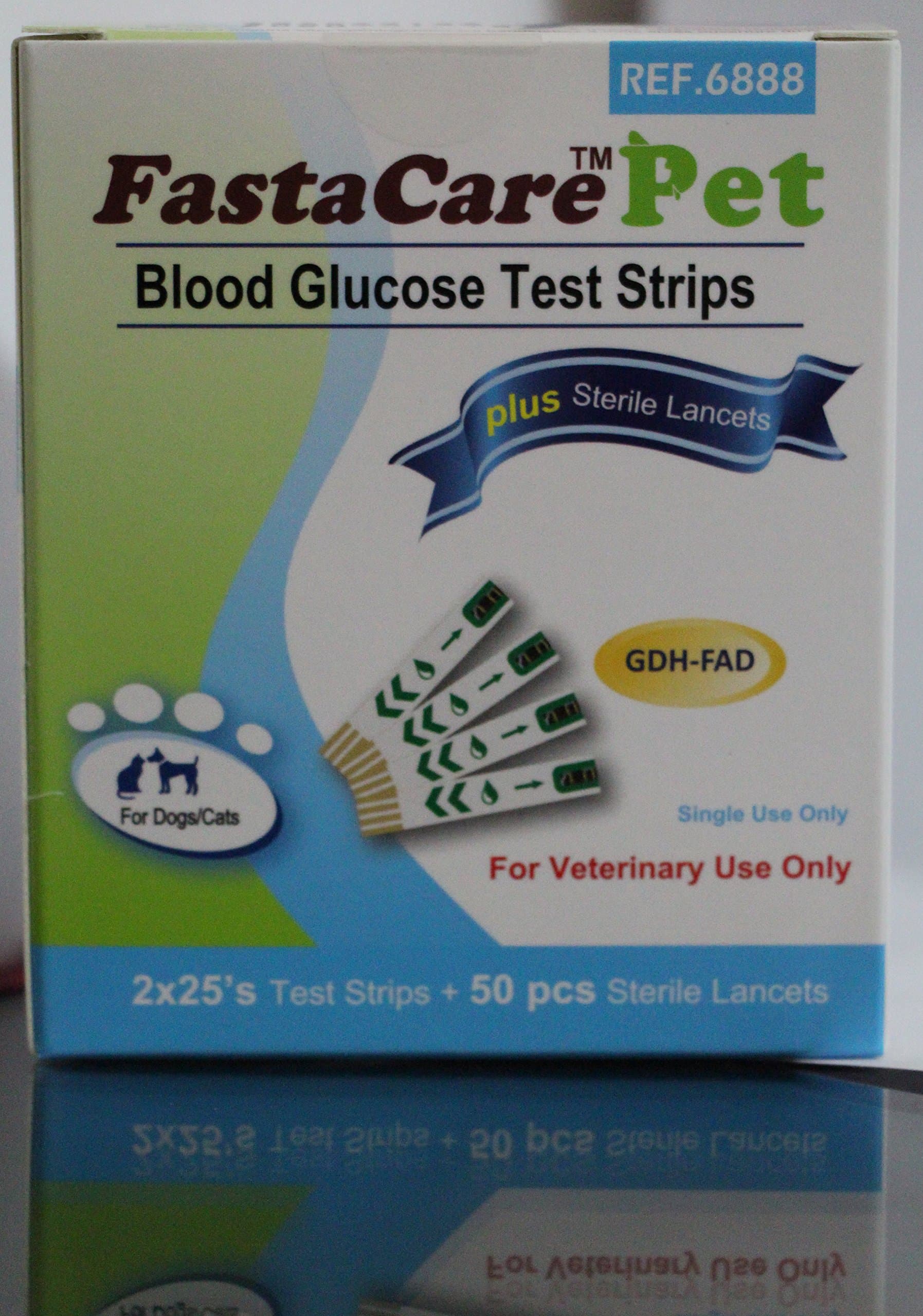 Pet Blood Glucose Test Strips with Sterile Lancet (50 Test Strips + 50 Lancets)