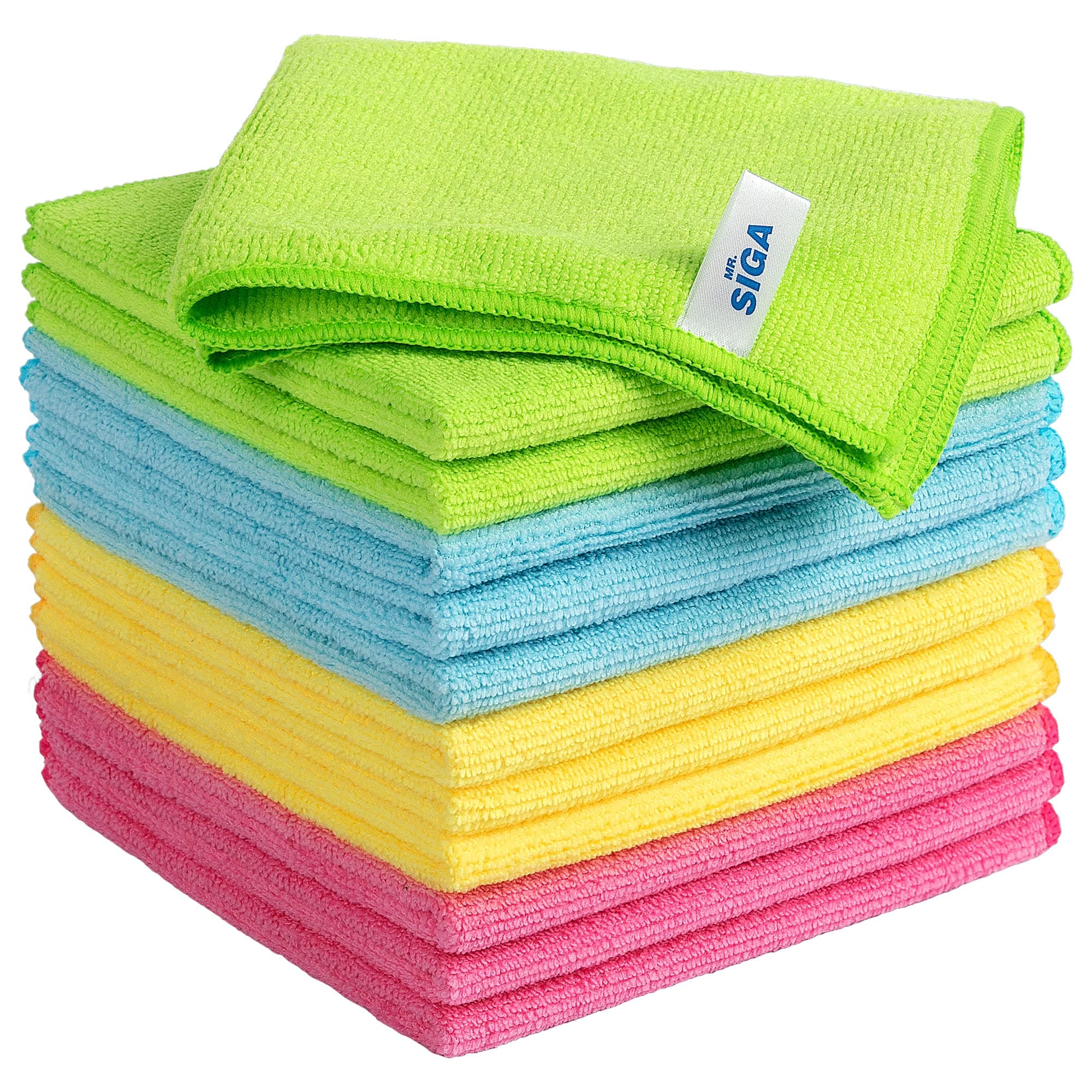 MR.SIGA Microfiber Cleaning Cloth, Pack of 12, Size:12.6" x 12.6"