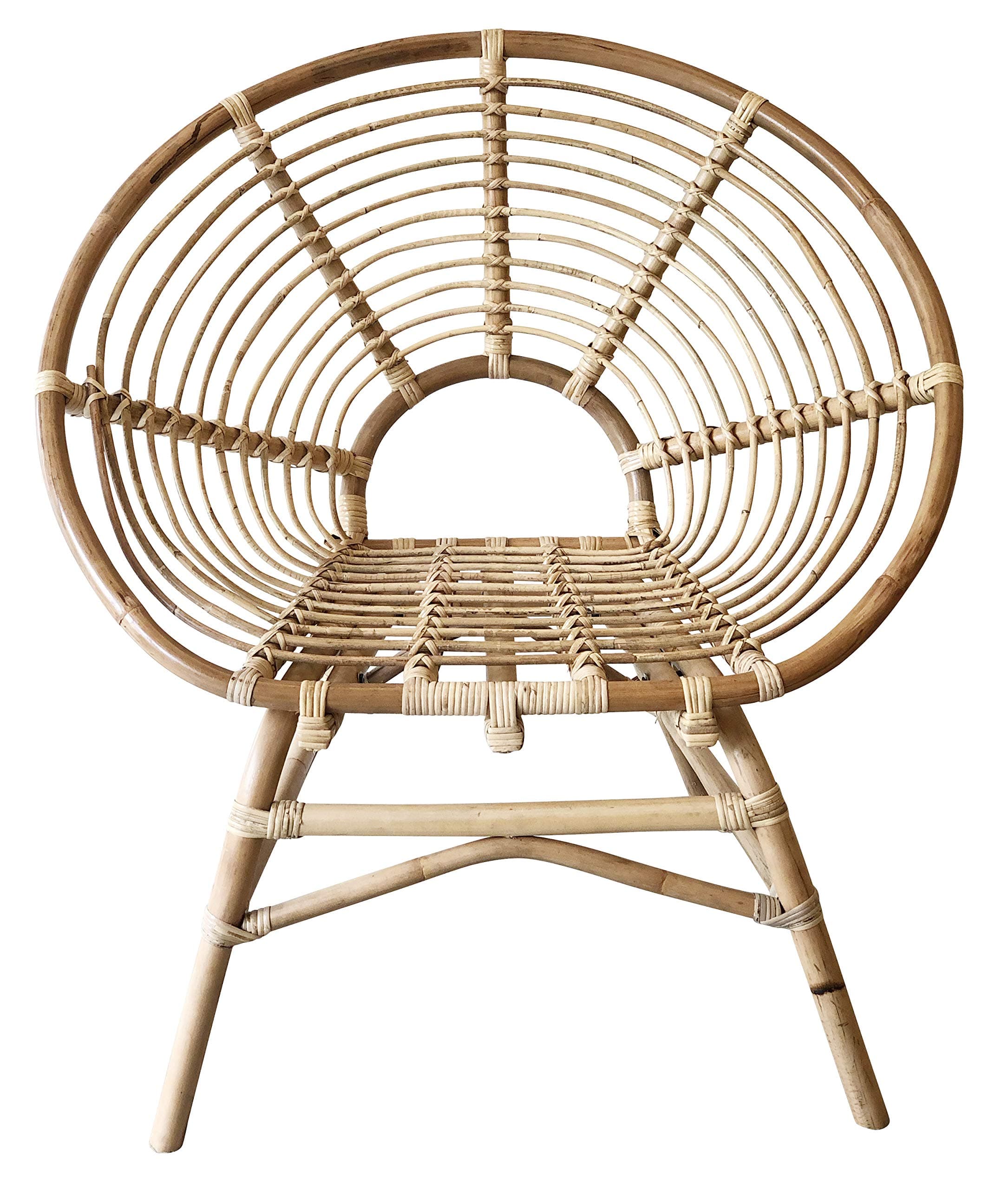 Rattan Chair, Vintage, Modern, Round, Handmade, Natural, Lounge, Occasional, Accent Chair