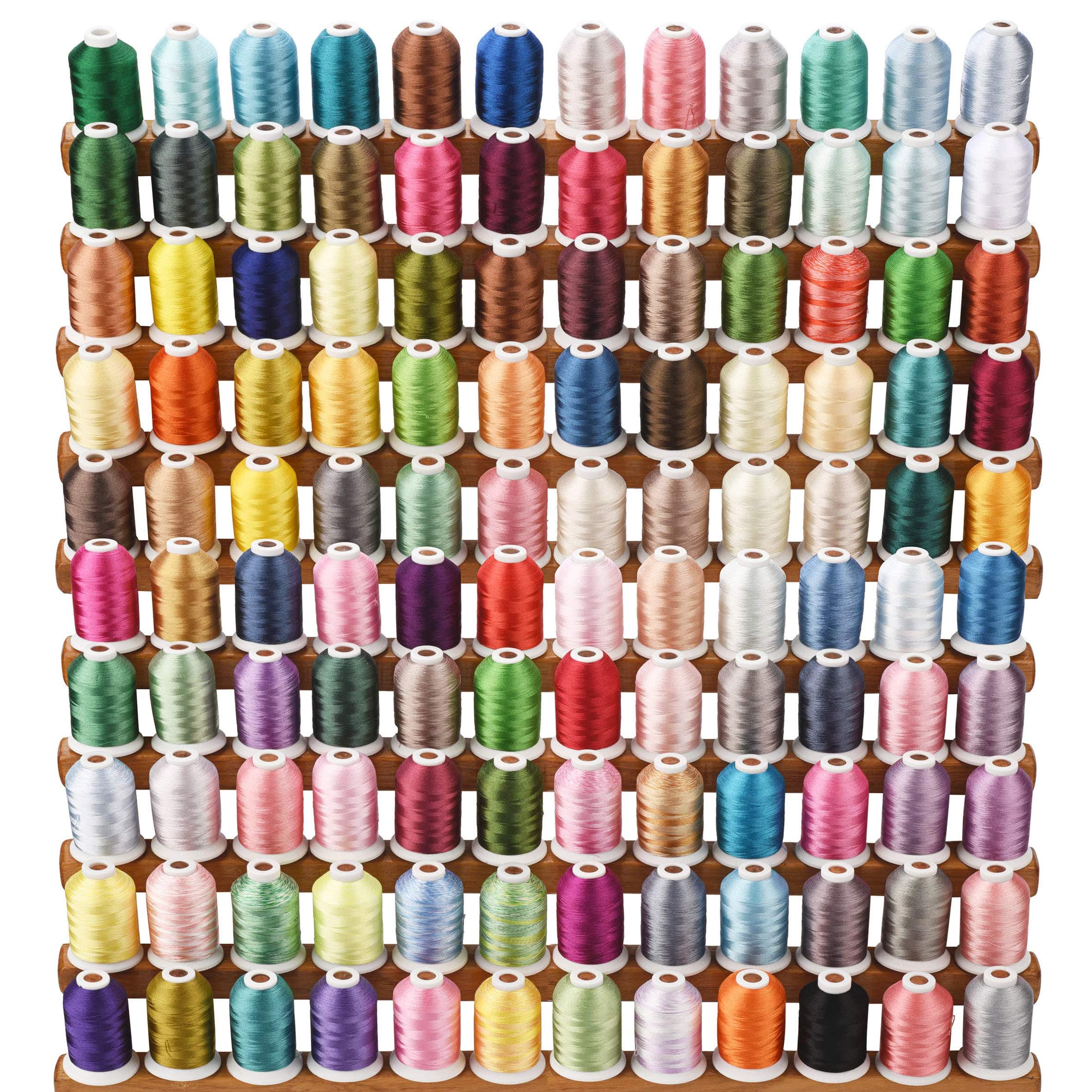 120 Colors Polyester Embroidery Machine Thread - 1000 Metres for Brother/Babylock/Janome/Kenmore/Singer Embroidery Machine