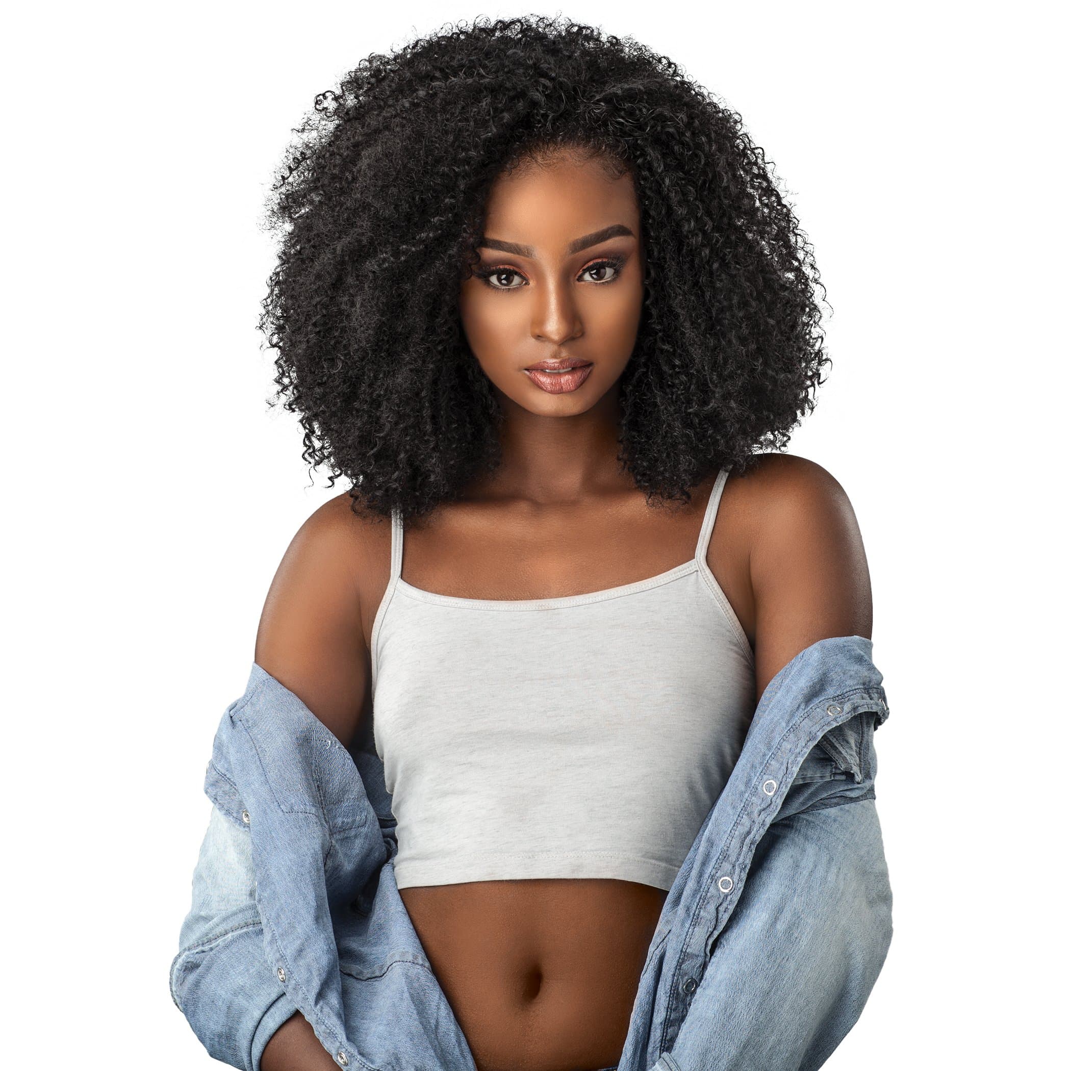 Curls Kinks & CO KINKY 4B-4C Instant Weave Half Wig - IW GAME CHANGER (1B [Off Black])