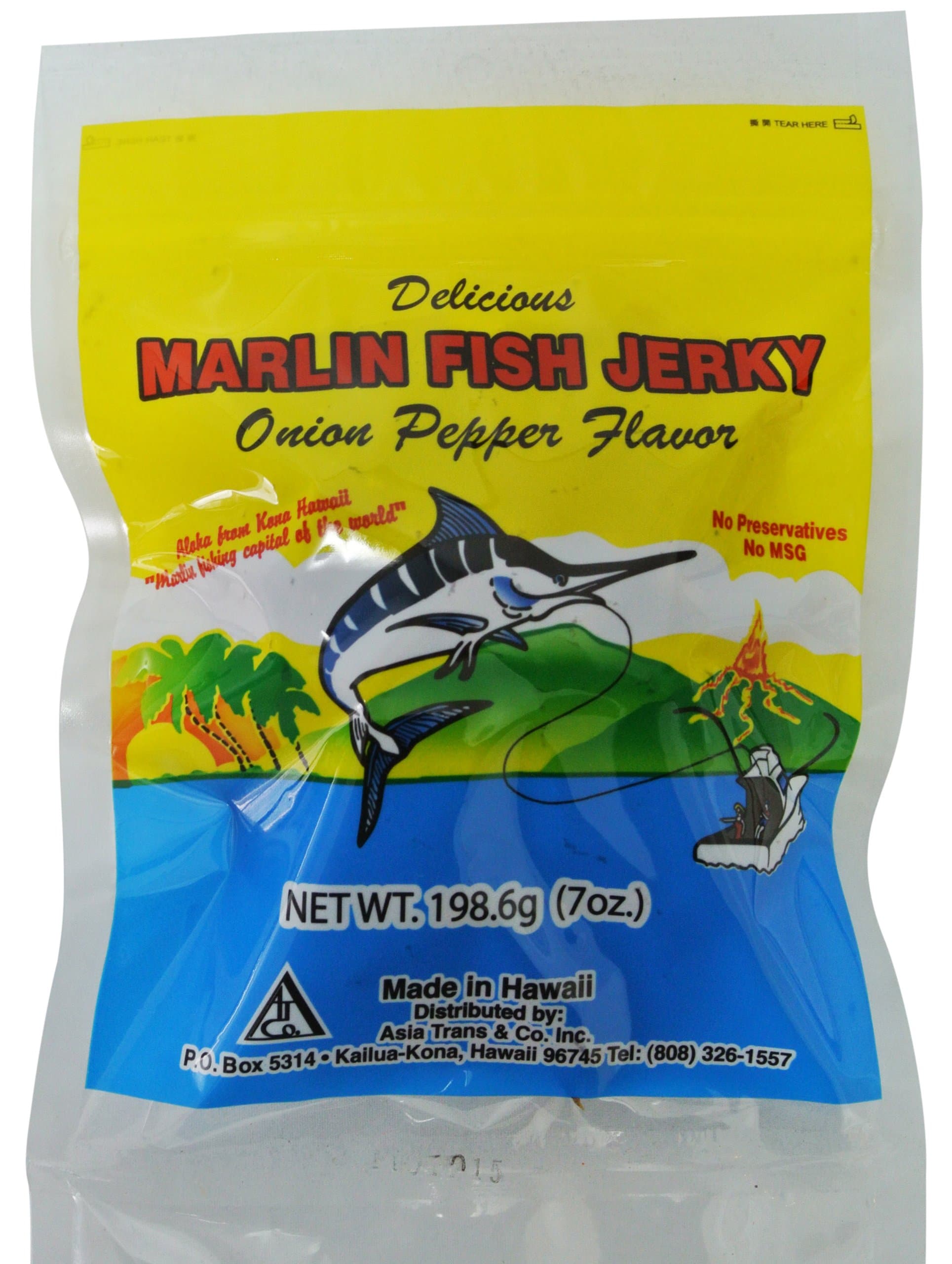 Hawaiian Marlin Jerky Onion Pepper 7 Oz Bag by Hawaii Snacks