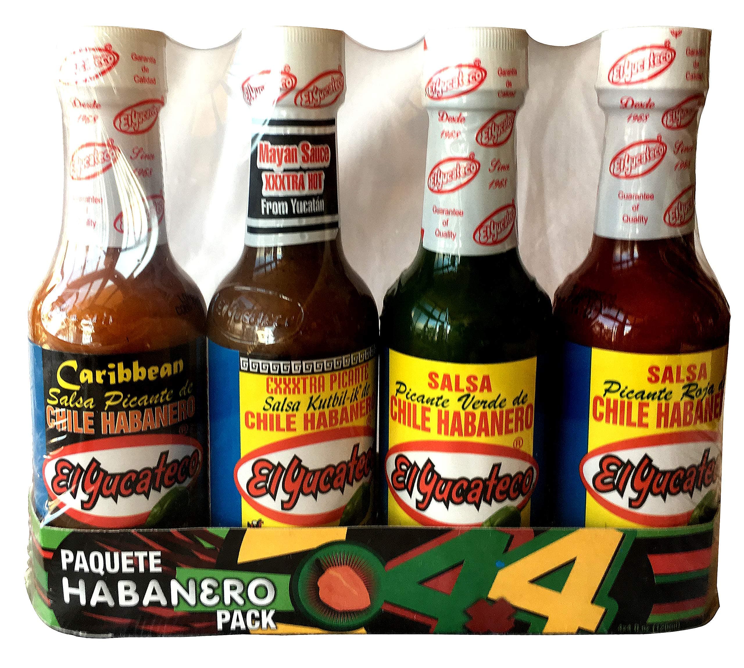 El YucatecoHabanero Hot Sauces Pack of 4