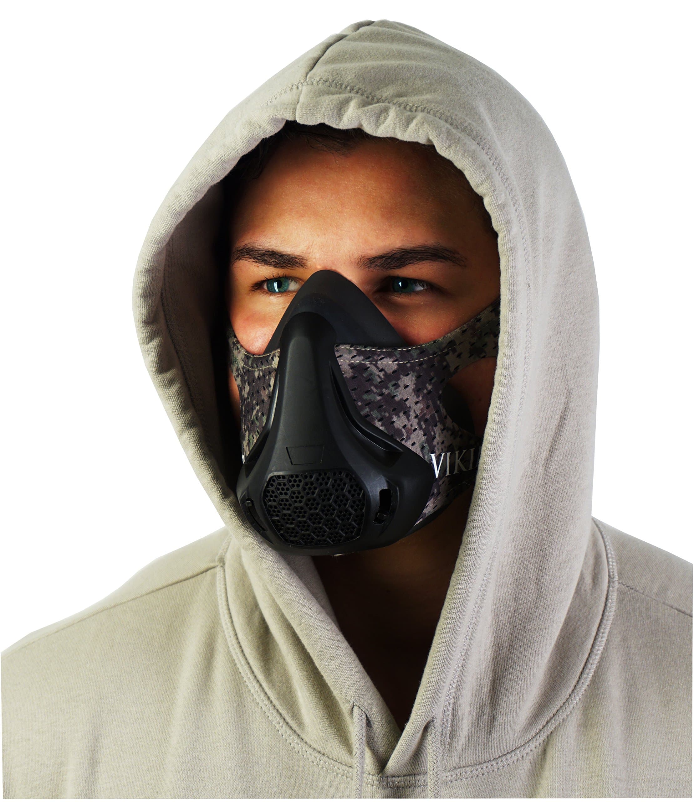 Vikingstrength Training Fitness Oxygen Mask - Workout Mask for Running Biking MMA Endurance with Adjustable Resistance, High Altitude Elevation Mask for Air Resistance Training [16 Breathing Levels]