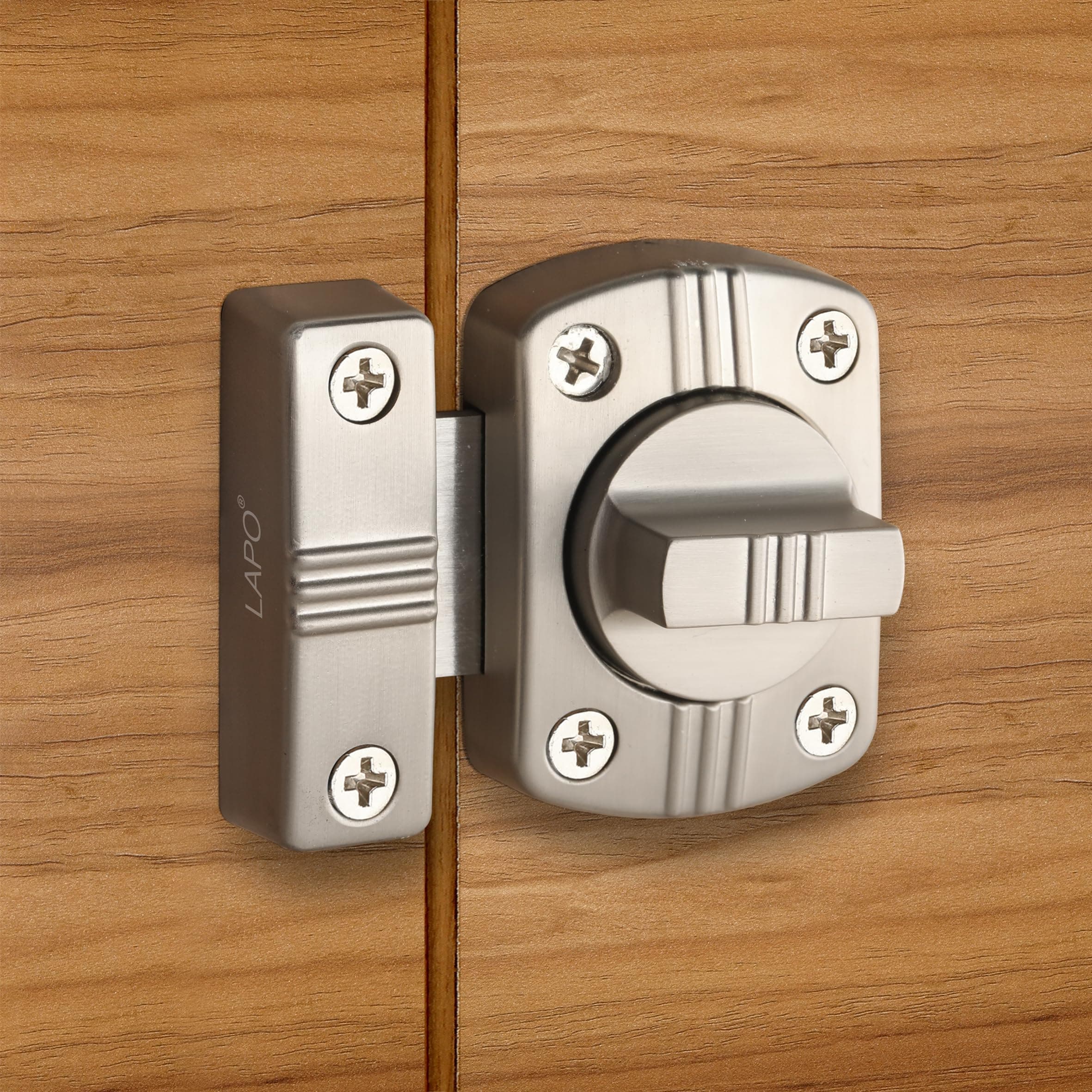 LAPO 1 Piece Latch Lock for Home, Door Latches for Bathroom, Chitkani Door Stopper, Baby Latch for Balcony, Bedroom, Storeroom (Material- Zinc, Satin Matt Finish, 3 Years Warrany)-SQR
