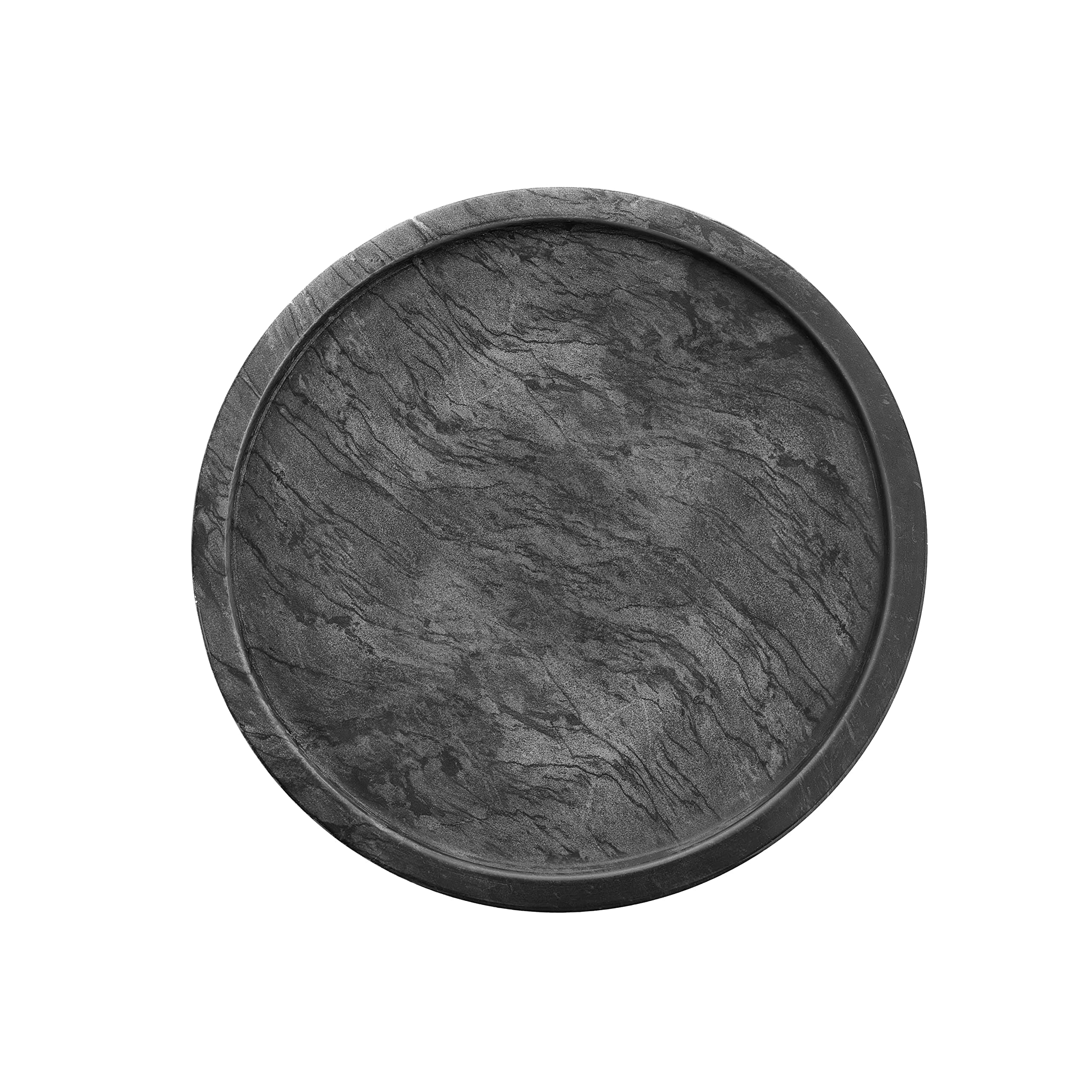 Kota Japan Premium Marble Round Cutting, Serving and Cheese Tray Board | 11.75" X 0.75" Decorative Stone Platter for Kitchen, Parties or Bathroom Vanity