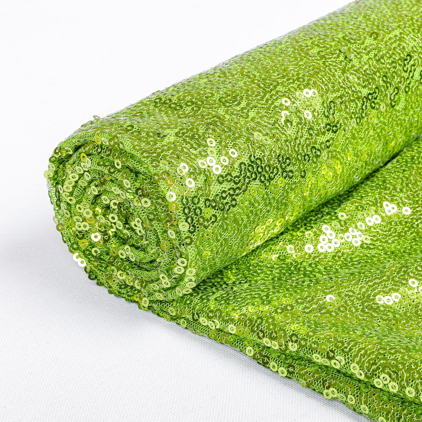 ShiDianYi 3 Feet 1 Yard Lime Green Sequin Fabric - Tablecloth, Table Runner, Table Overlay, Sequin Backdrop Decor