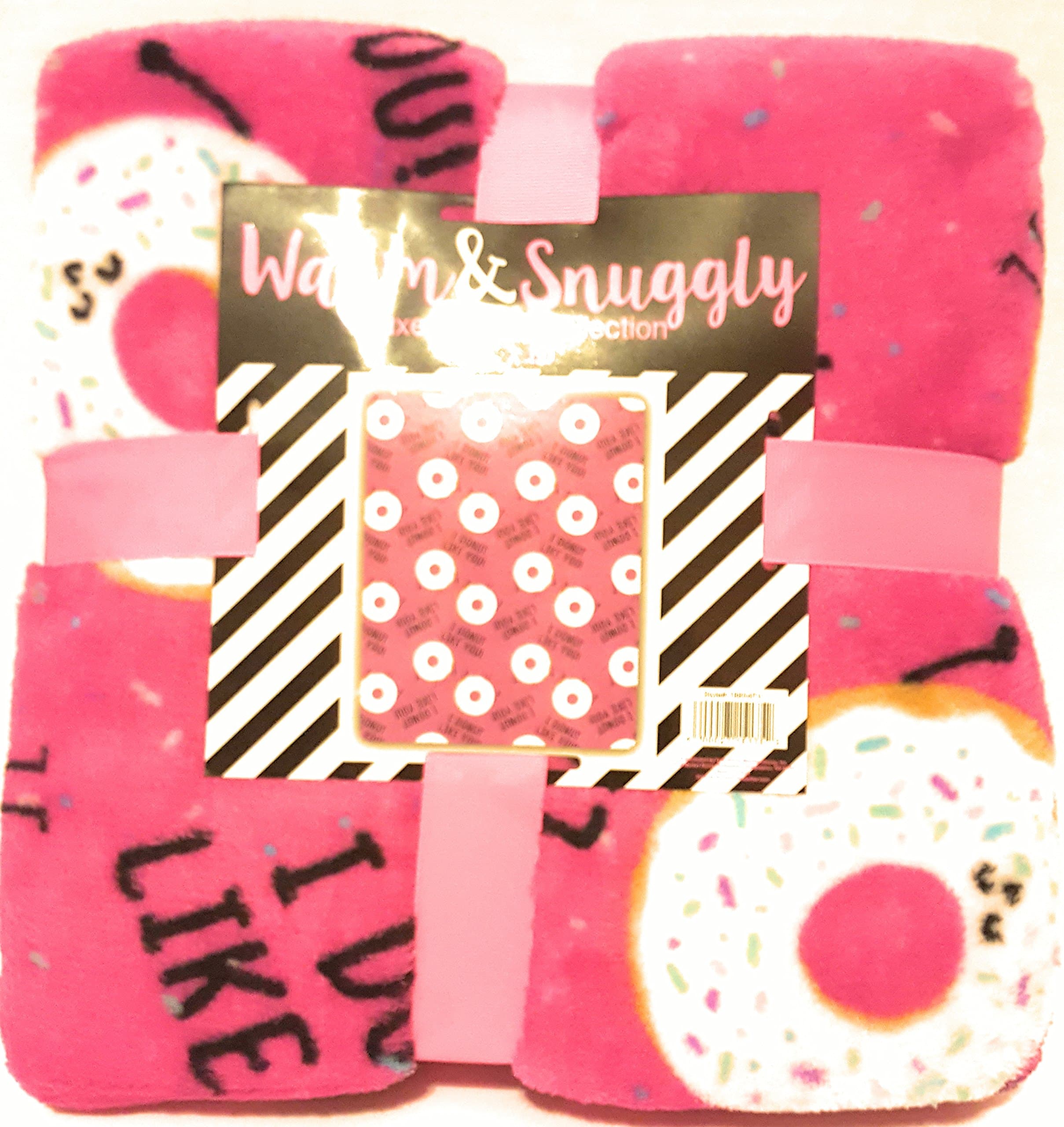 Velvet Fleece Emoji Throw Blanket (Dark Pink)