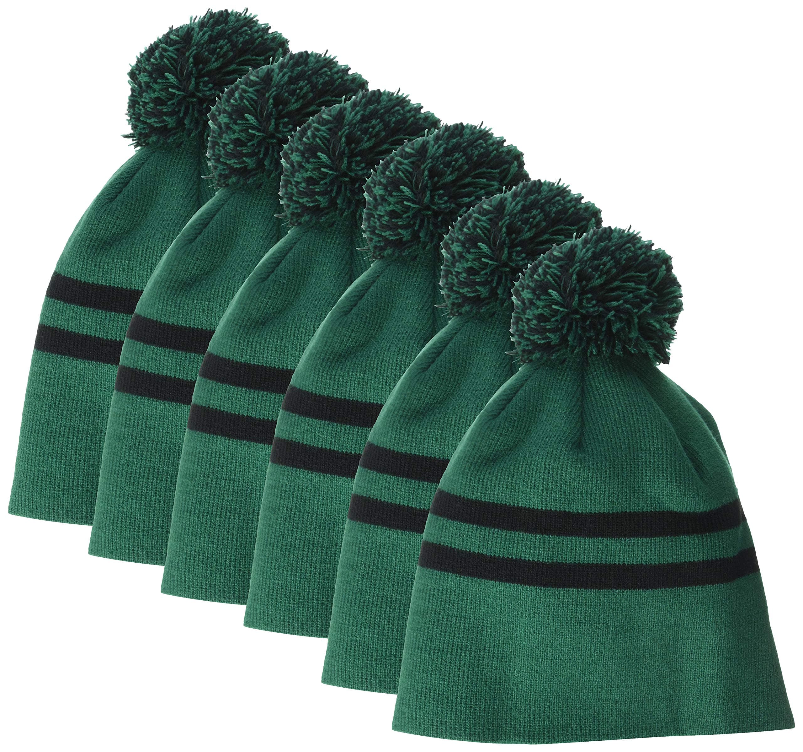 Clementine Apparel Men's Clm-al-tt122-striped Pom Beanie (6 Pk)