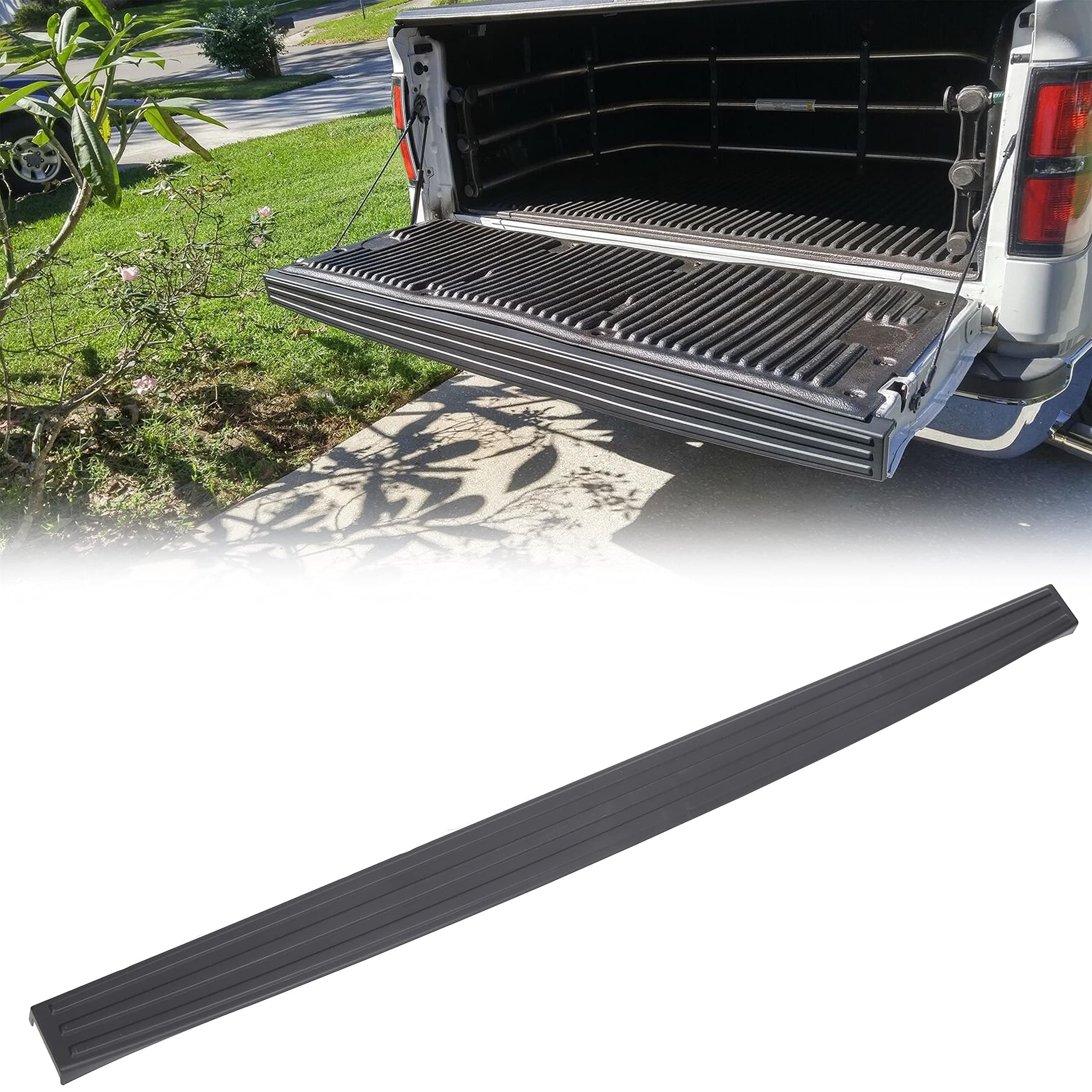 Tailgate Molding Cap Compatible with 2009-2014 Ford F150 F-150 Replacement for FO1904107 9L3Z9940602AA Trunk Top Protector Cover Rear Tailgate Moulding Trim